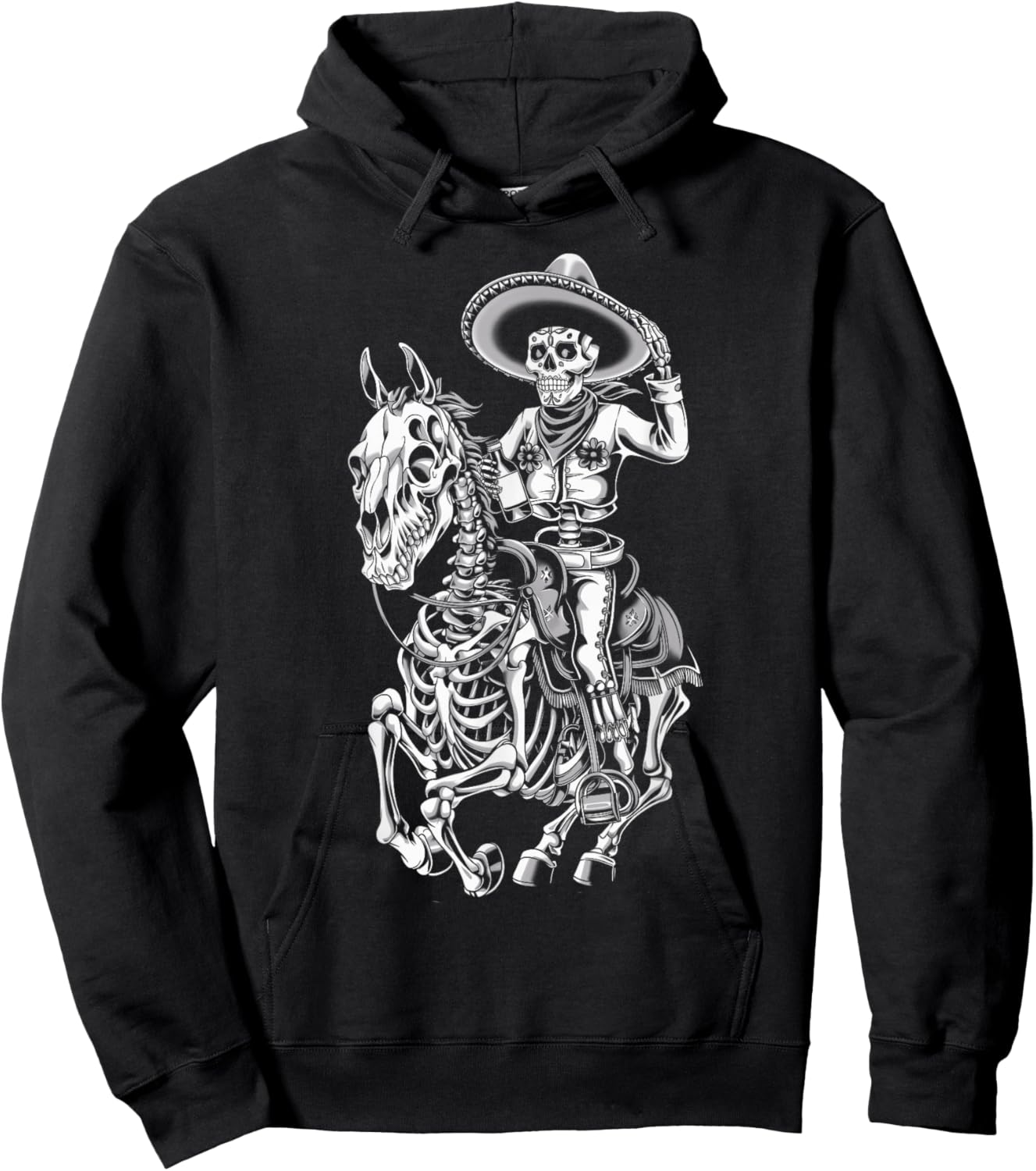 Mexico Vintage Skeleton Tequila Dia De Los Muertos Mexican Hoodie - Hoodie | Black