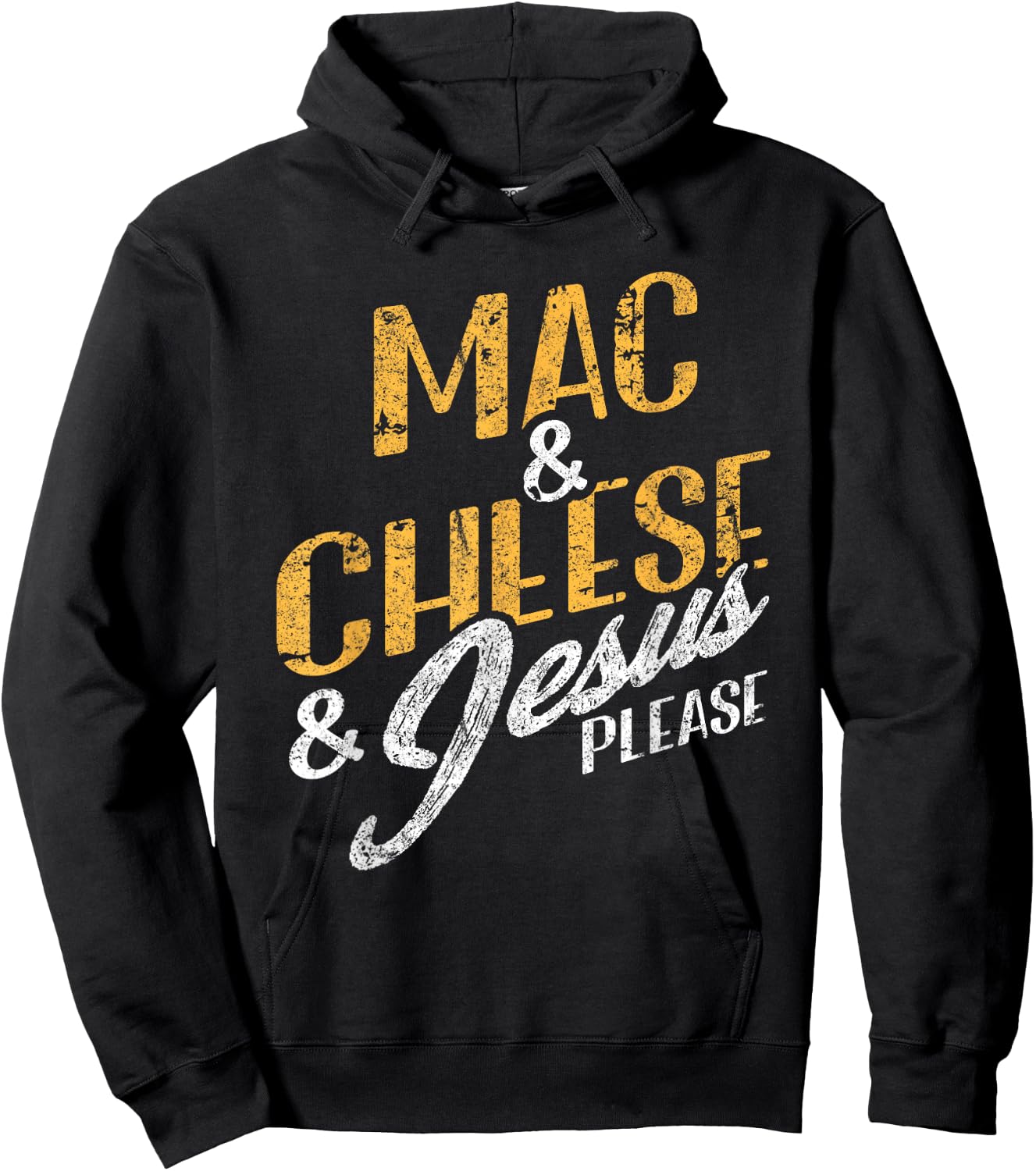 Mac & Cheese Jesus Please Christian Vintage Food Lover Hoodie - Hoodie | Black