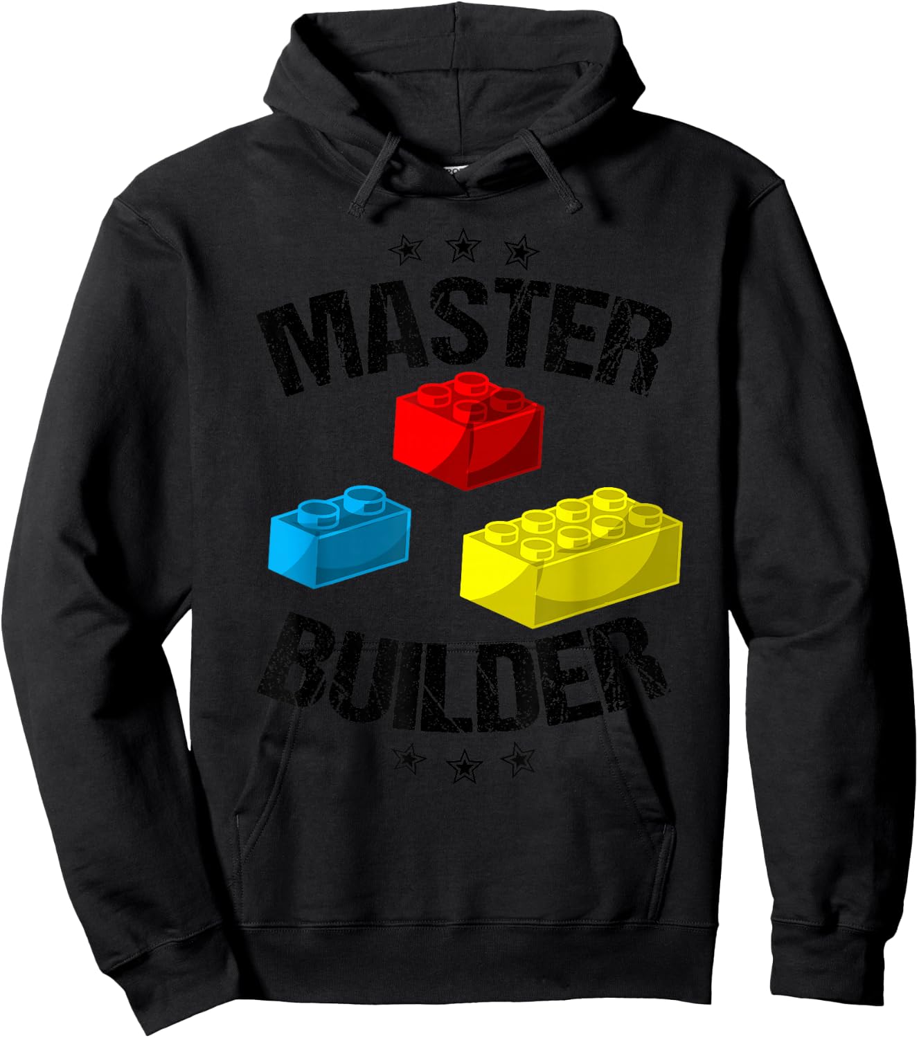 Cool Master Builder Funny Building Blocks Gift Men Women Short Sleeve Hoodie - Hoodie | Black