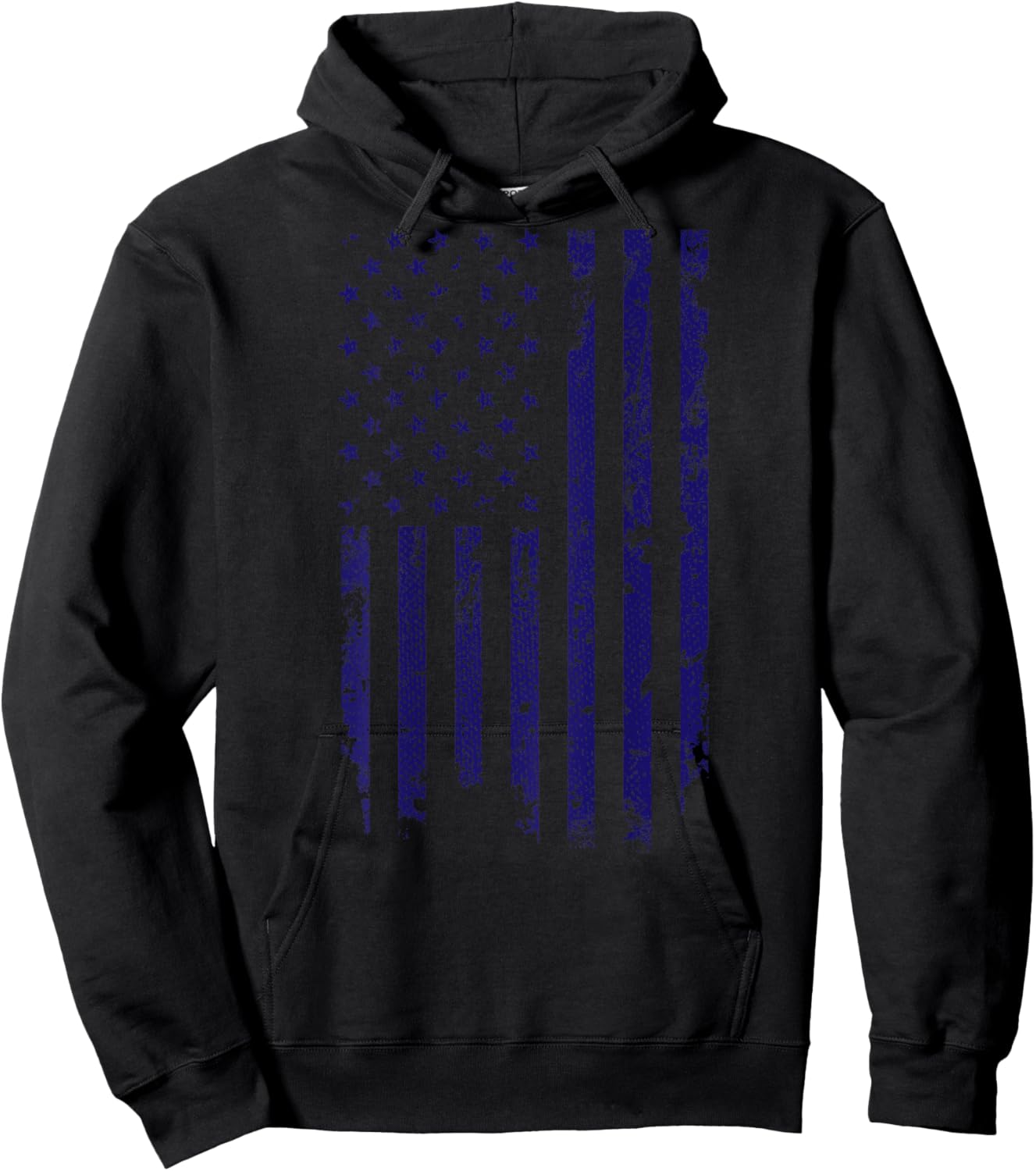 Vintage Distressed American Flag Kids Men Hoodie - Hoodie | Black