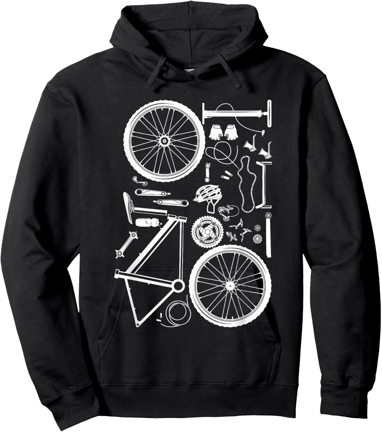 Bike Parts - Downhill Rider Mountainbike MTB Cycling Small Hoodie - Hoodie | Black