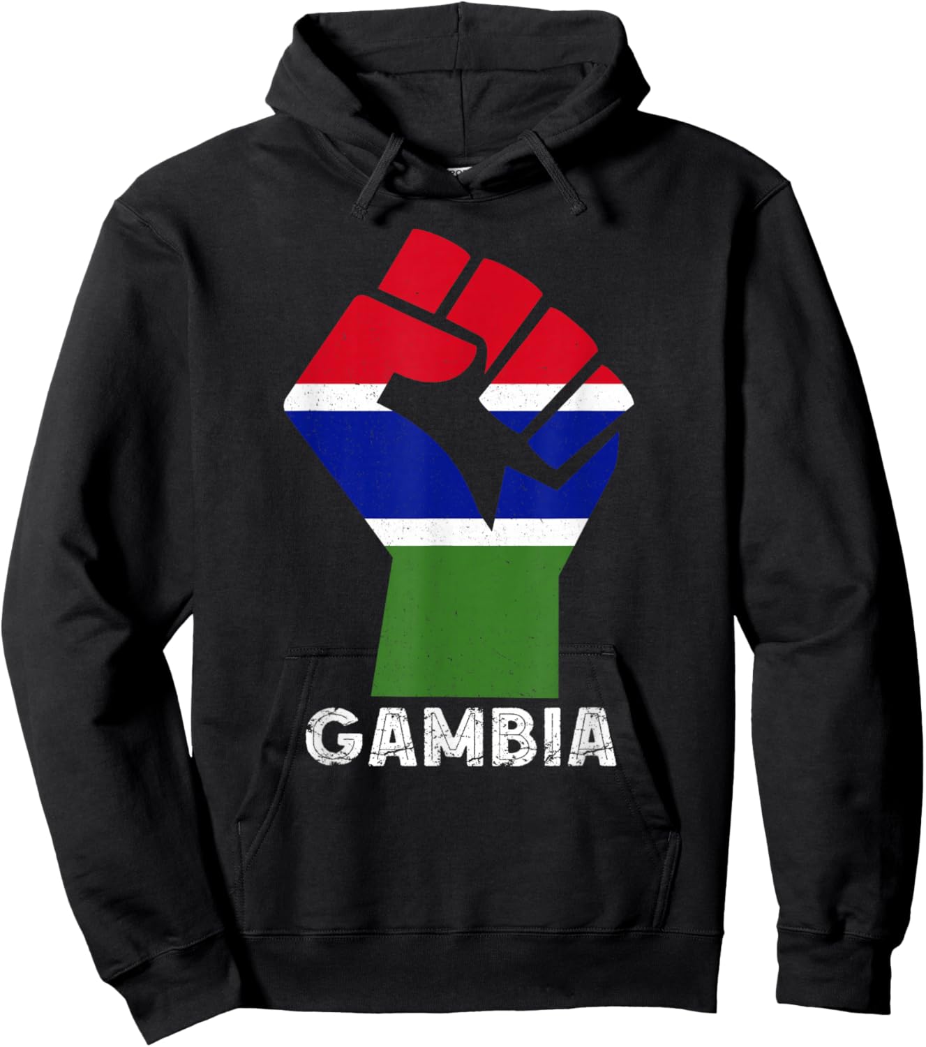 Gambian Pride Handfist Patriotic Gambian Flag Gambia Hoodie - Hoodie | Black