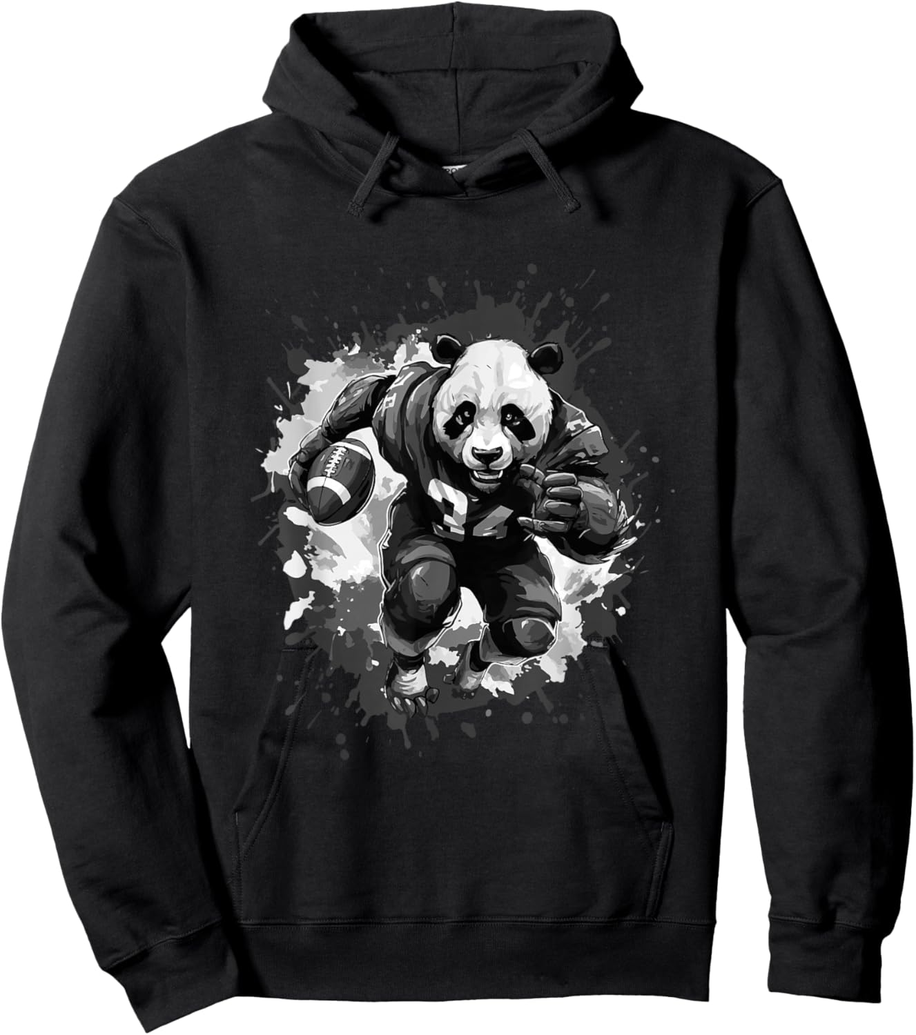 Panda Playing American Football Sport Hoodie - Hoodie | Black