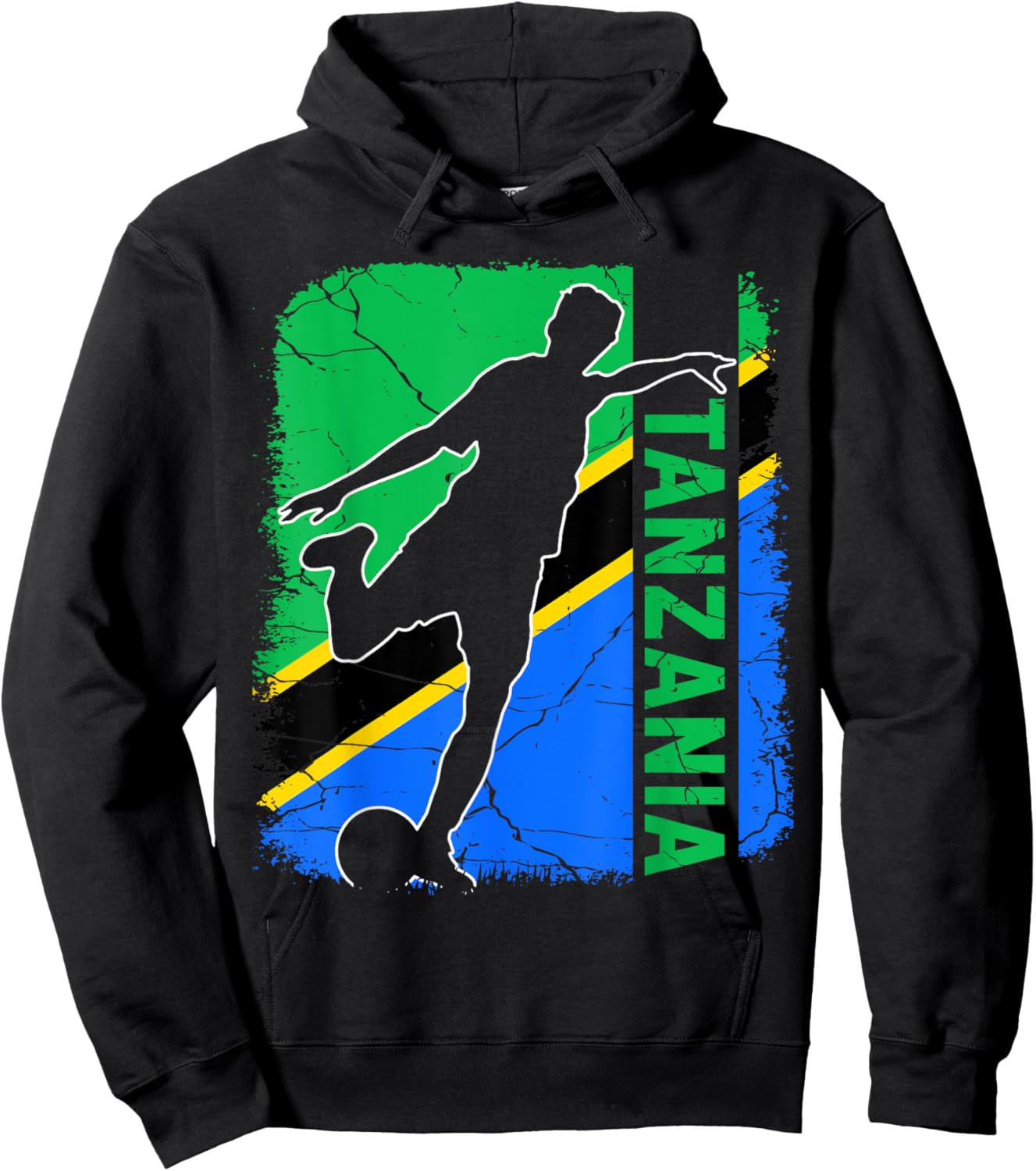 Tanzania Soccer Team Tanzania Flag Jersey Football Hoodie - Hoodie | Black