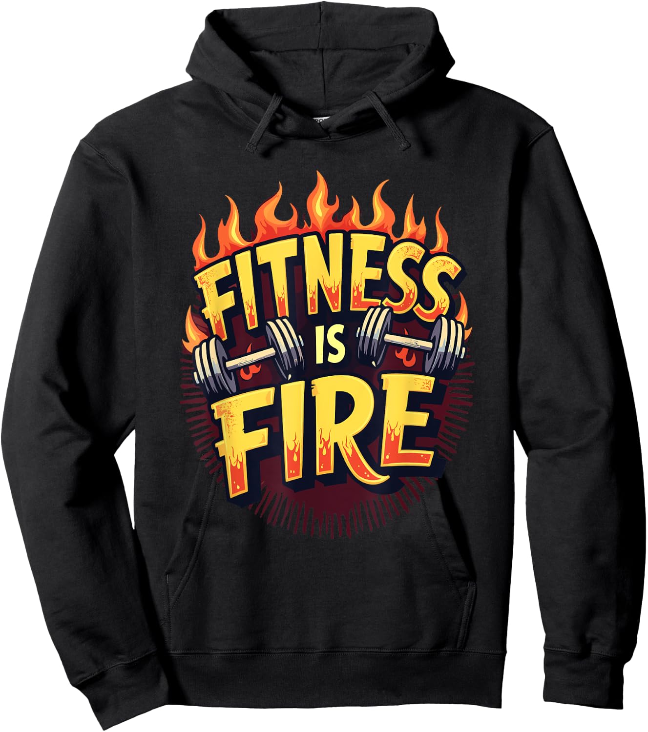 Fitness Is Fire | Motivational Gym Workout Hoodie - Hoodie | Black