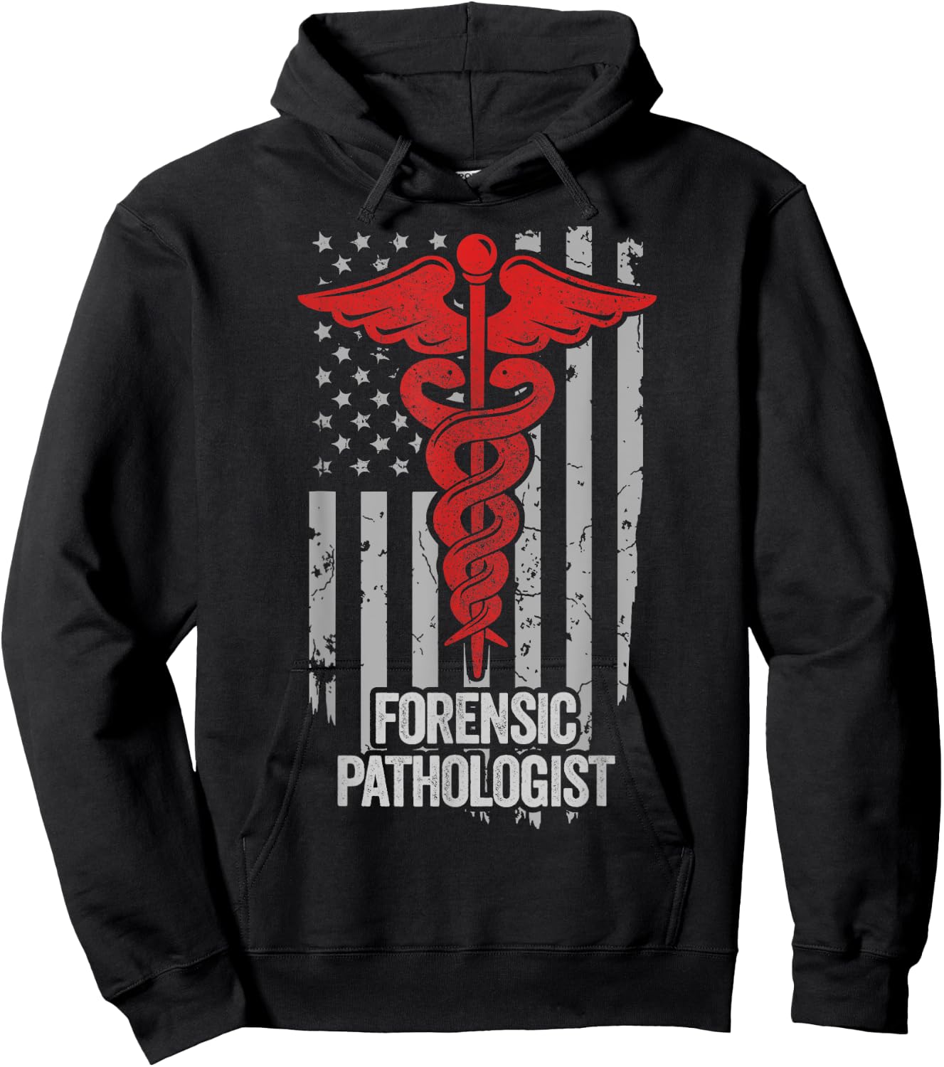 American Flag Forensic Pathologist Forensic Pathology Men Hoodie - Hoodie | Black