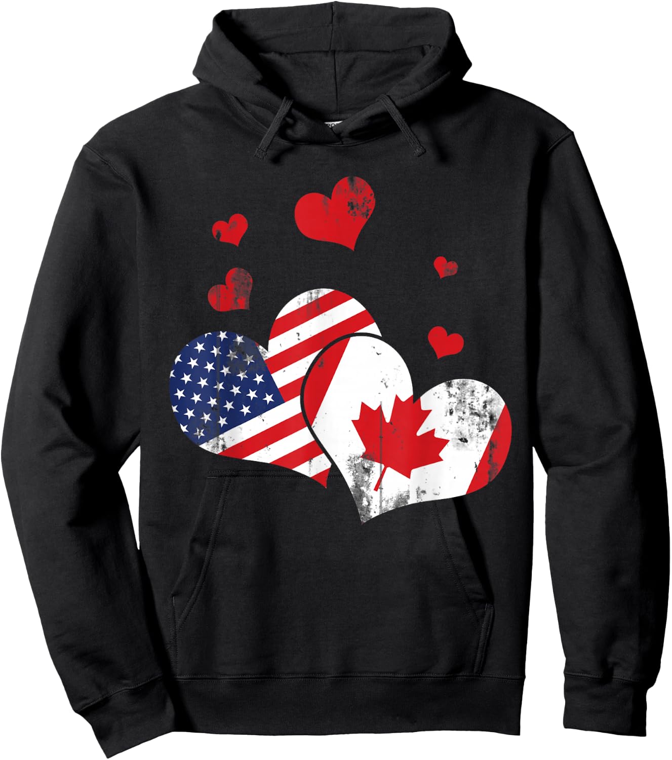 Valentine's Day Gift Maple Leaf Canada Hoodie - Hoodie | Black