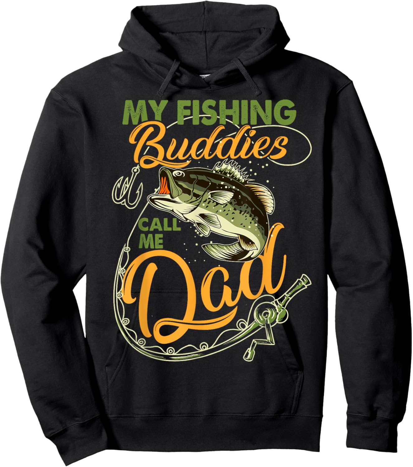 My Fishing Buddies Call Me Dad Father Day Birthday Christmas Hoodie - Hoodie | Black