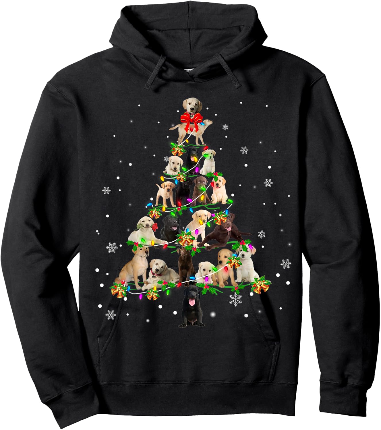 Labrador Retriever Christmas Tree X-Mas Gift Hoodie - Hoodie | Black