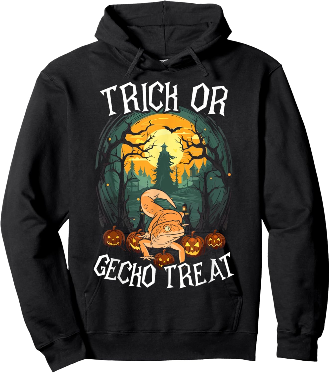 Gecko Halloween Scary Reptile Trick Or Treat Spooky Lizard Hoodie - Hoodie | Black