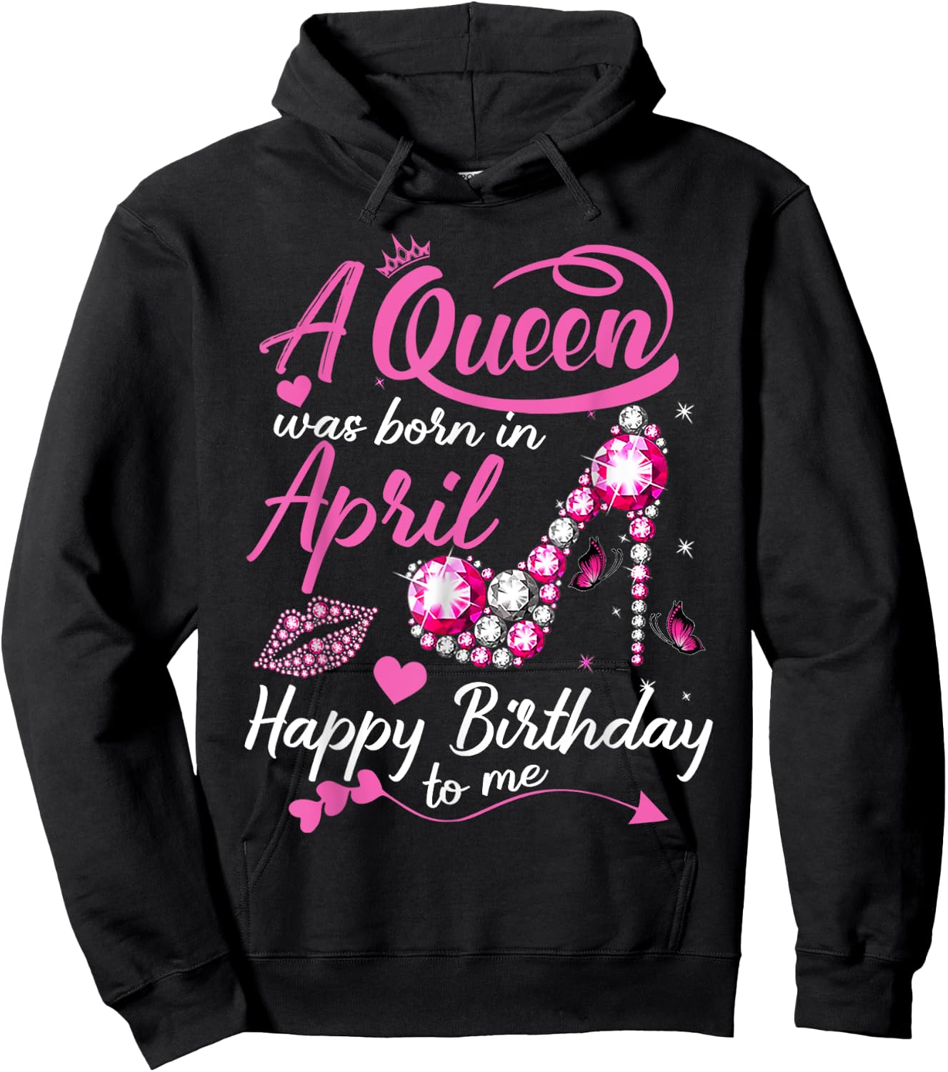 Black Queens are Born in April Women Birthday Gift Hoodie - Hoodie | Black