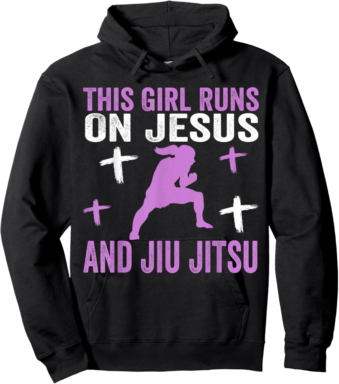 This Girl Runs On Jesus And Jiu Jitsu Christian Daughter Hoodie - Hoodie | Black