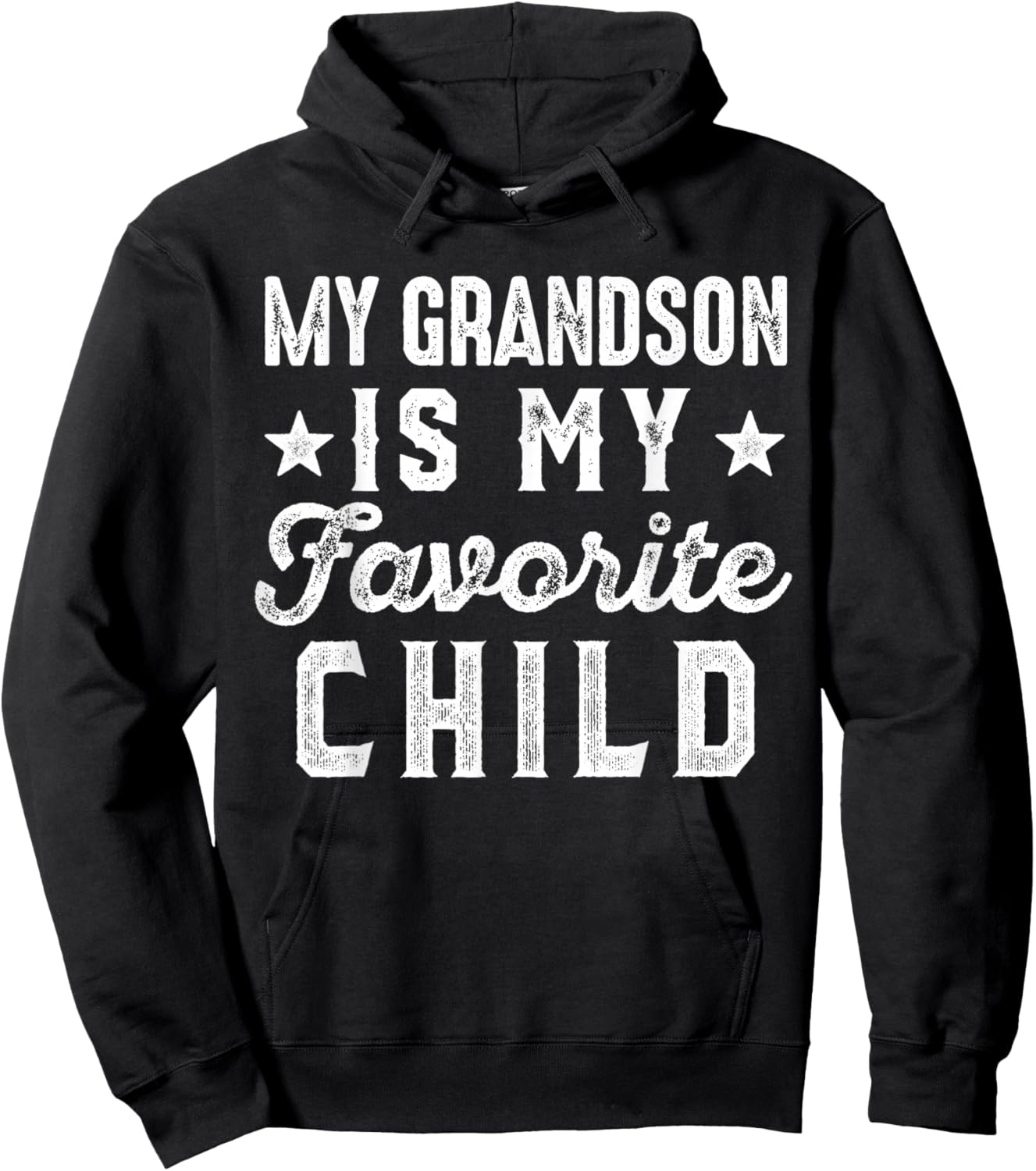 My Grandson is My Favorite Child Funny Grandpa Grandma Hoodie - Hoodie | Black