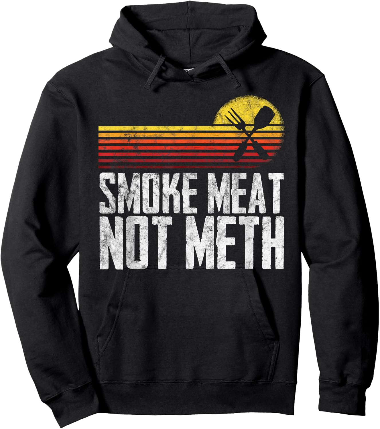 Smoke Meat Not Meth Grilled BBQ Dad Brisket Grilling Hoodie - Hoodie | Black