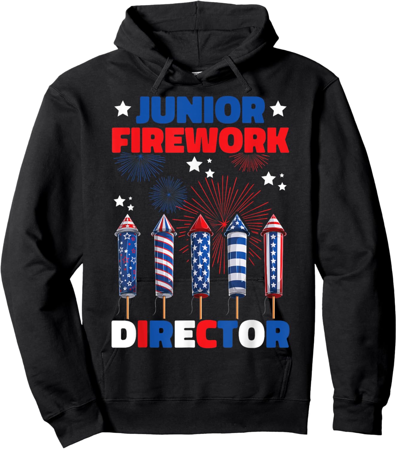 Kids Junior Firework Director American 4th Of July Hoodie - Hoodie | Black