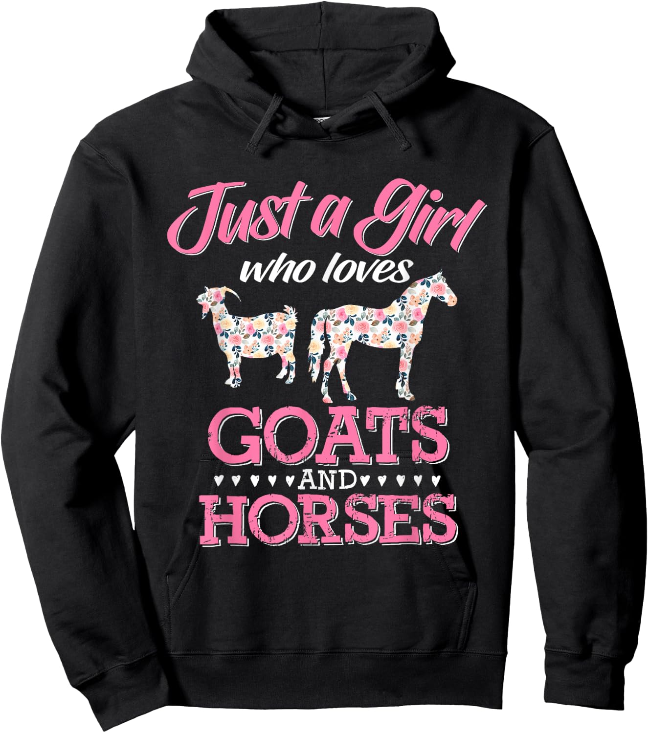 Just A Girl Who Loves Goats Horse Lover Women Farmer Hoodie - Hoodie | Black
