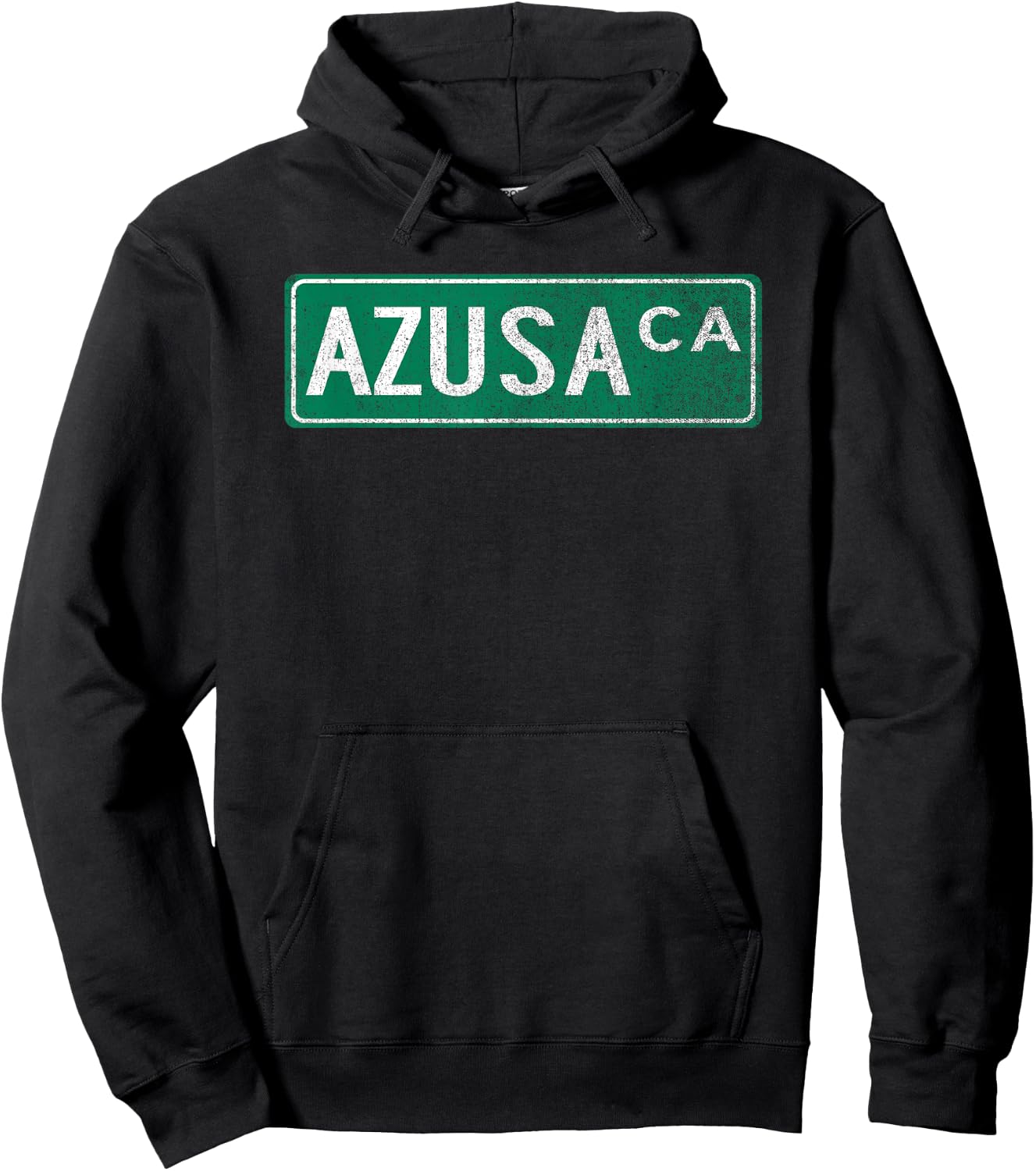 Retro Style Azusa CA Street Sign Hoodie - Hoodie | Black