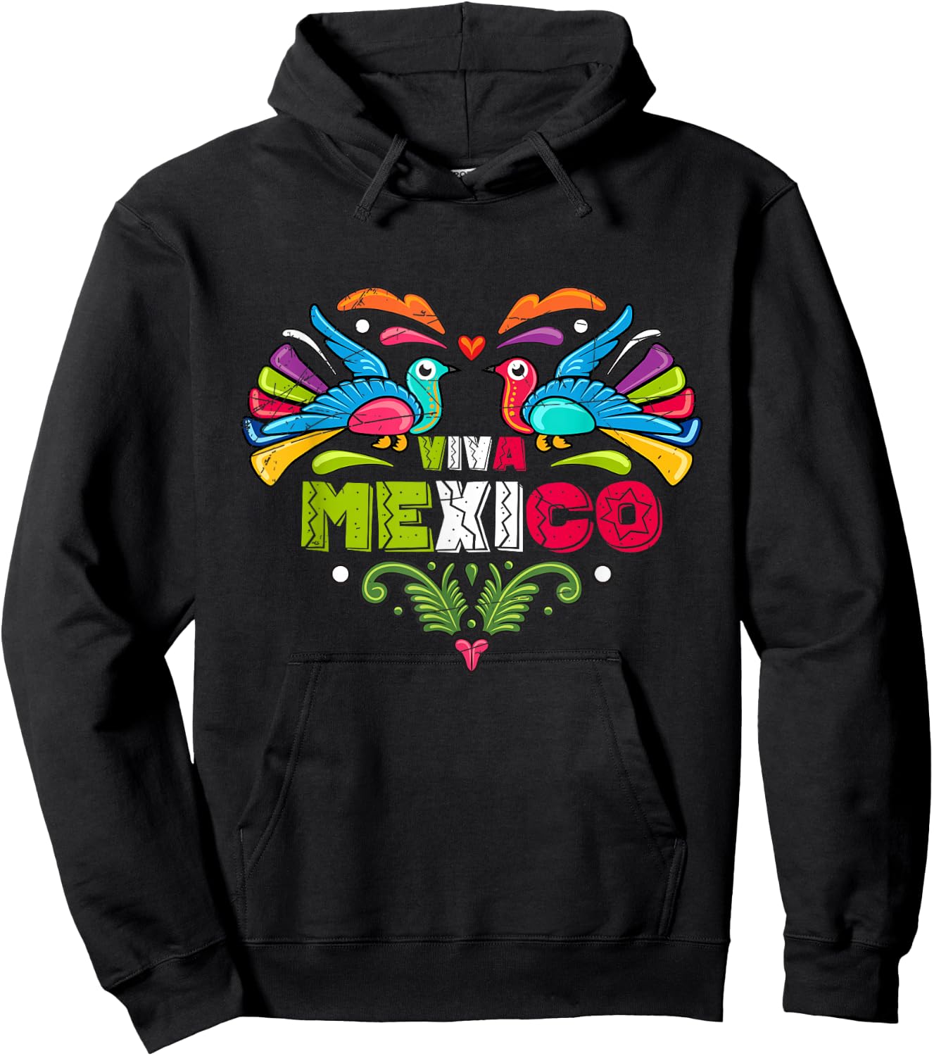 Proud Mexican Flag Peacock Animal Gift Viva Mexico Small Hoodie - Hoodie | Black