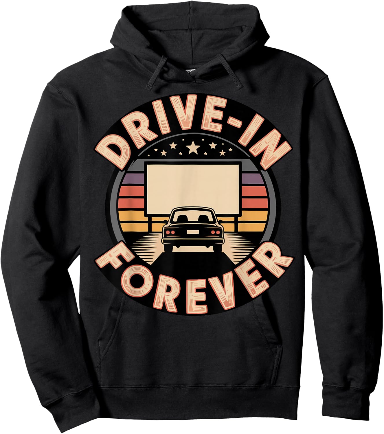 Vintage Drive-in Movie Enthusiast Retro Film Drive-in Cinema Hoodie - Hoodie | Black