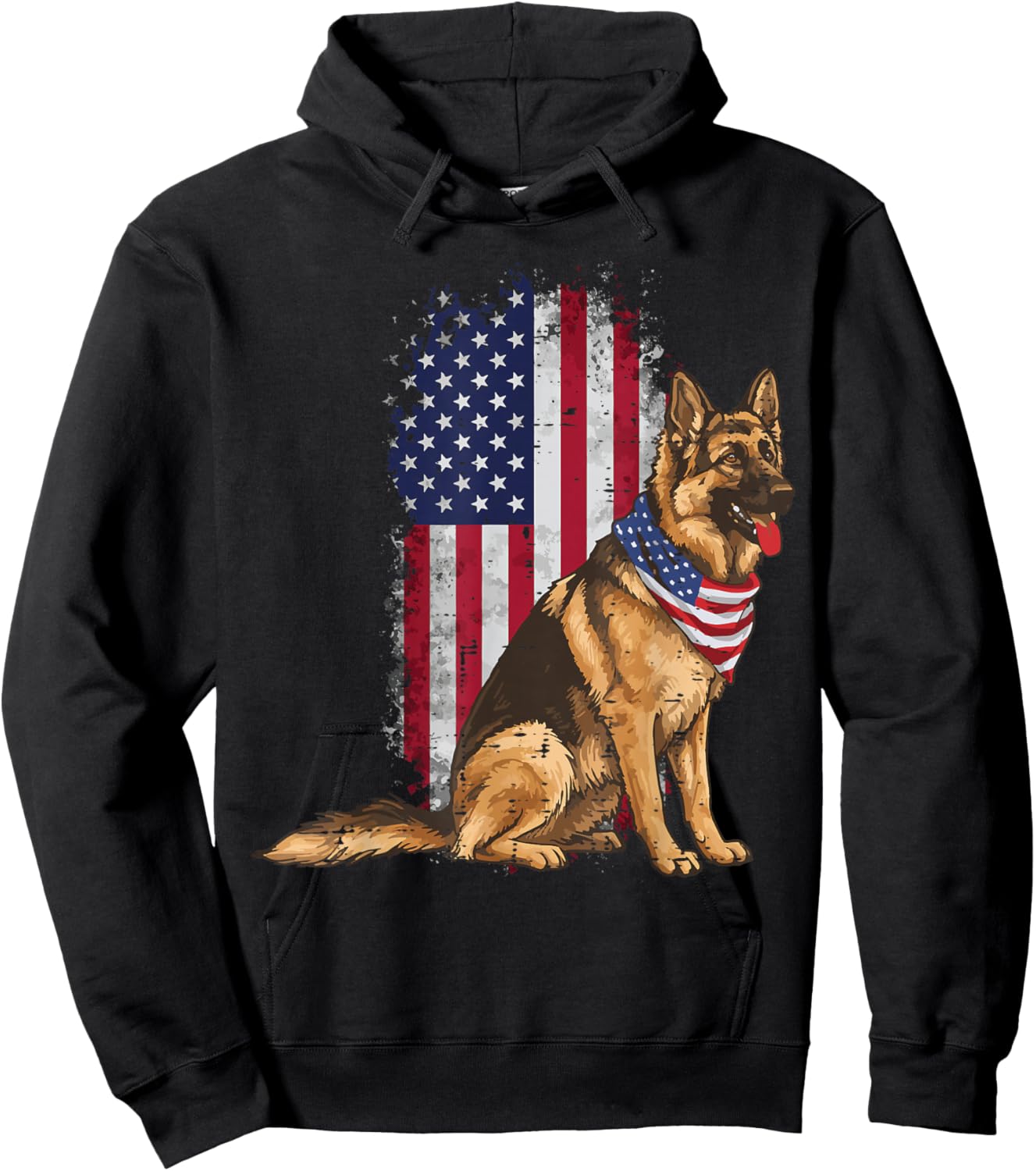 4th Of July Dog German Shepherd USA K9 Men Women Kids Hoodie - Hoodie | Black