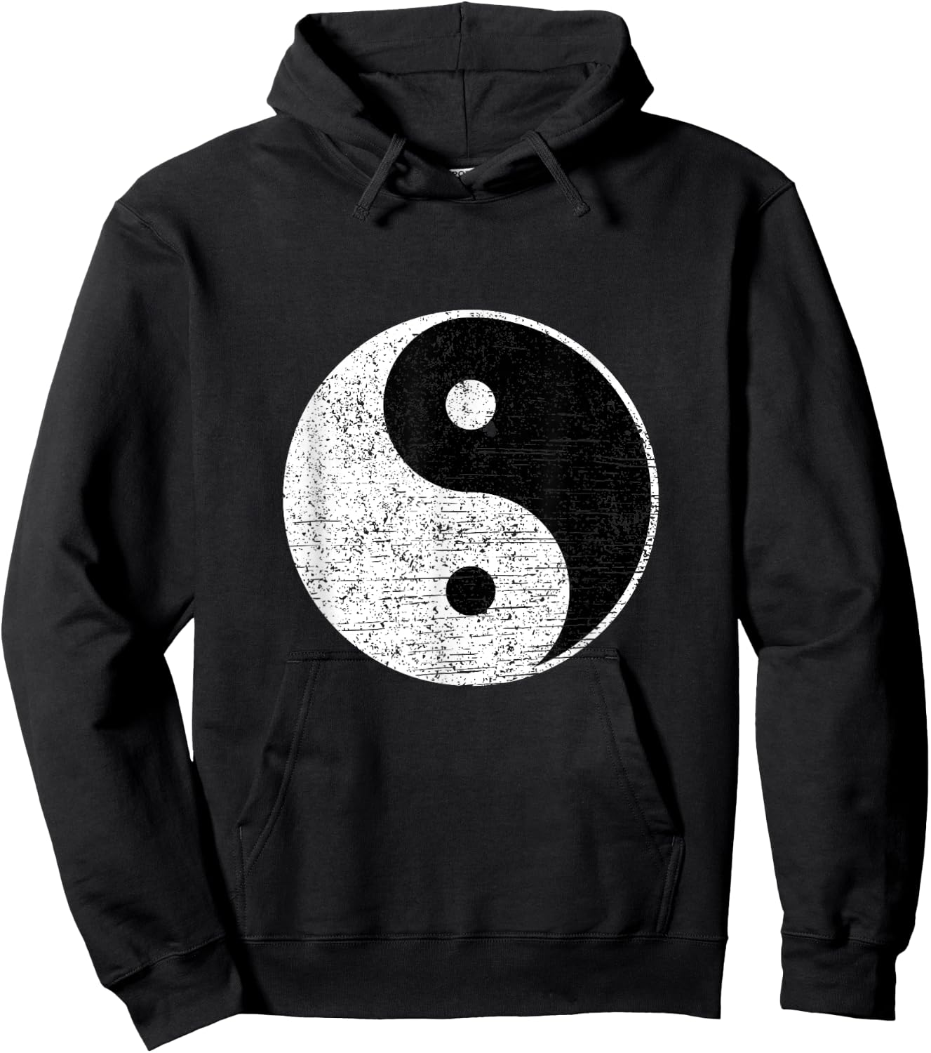 Yin And Yang Black White Abstract Asian Art Style Yoga Gift Hoodie - Hoodie | Black