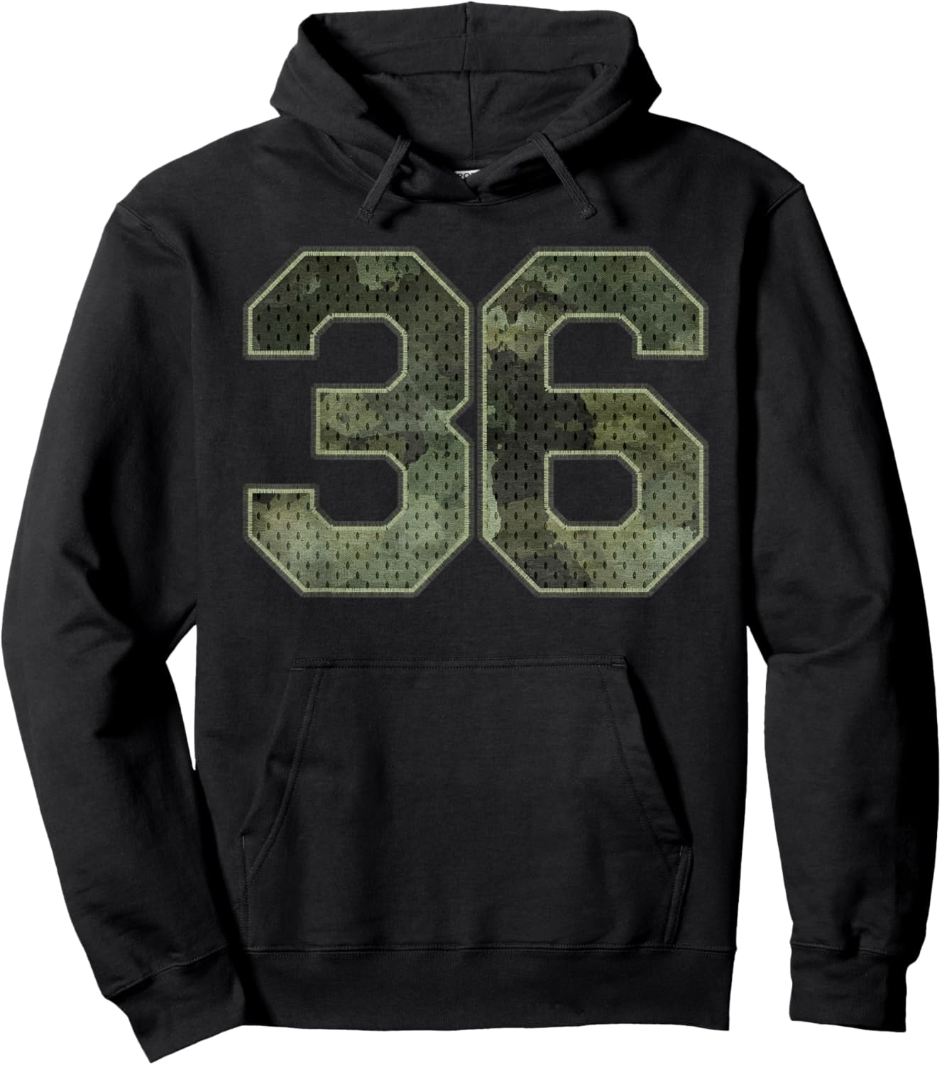 Camo Number 36 Athlete Sports Jersey Supporter Fanwear Hoodie - Hoodie | Black