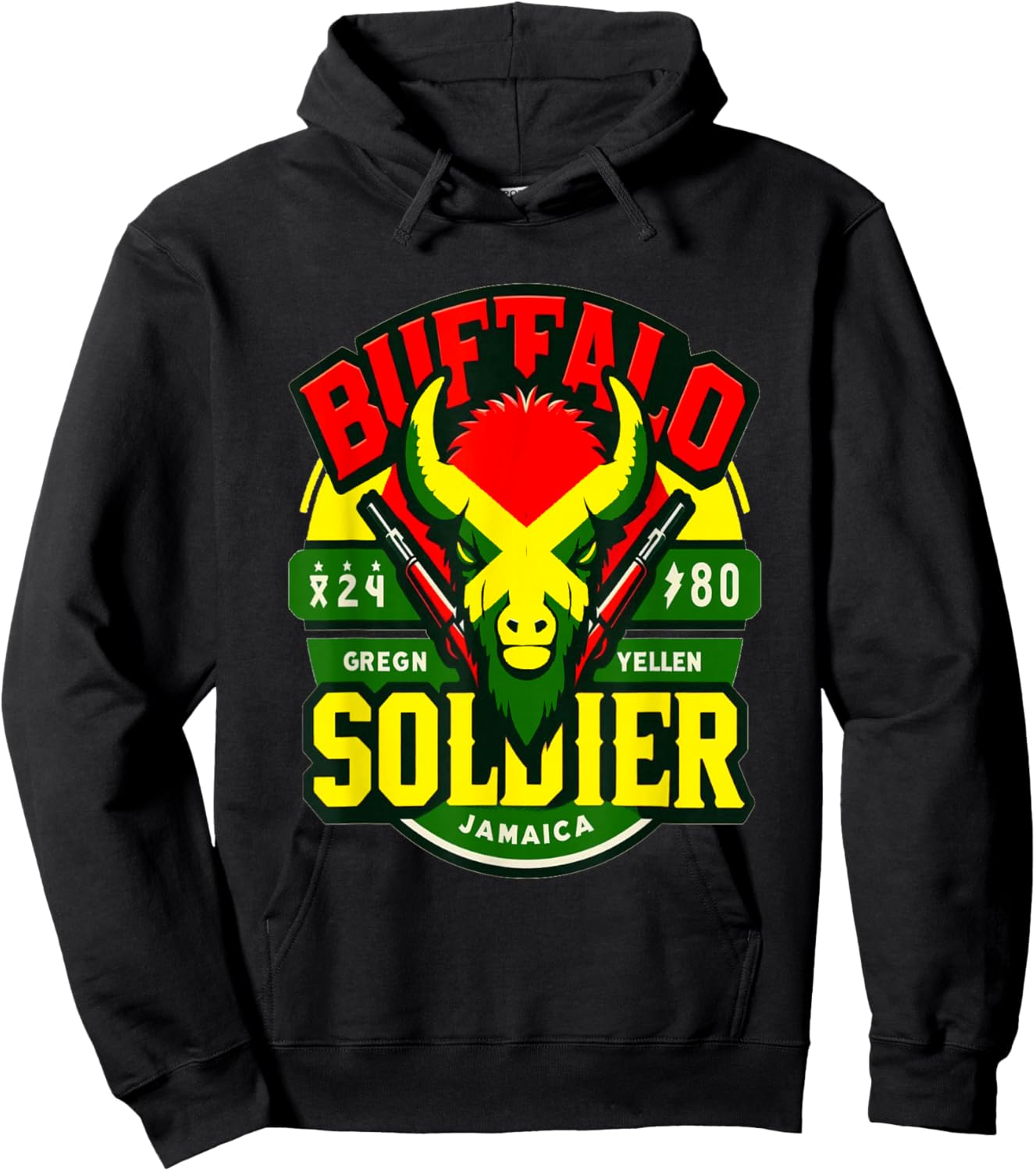 Buffalo Soldier Jamaica Reggae Music Graphic Classic Hoodie - Hoodie | Black