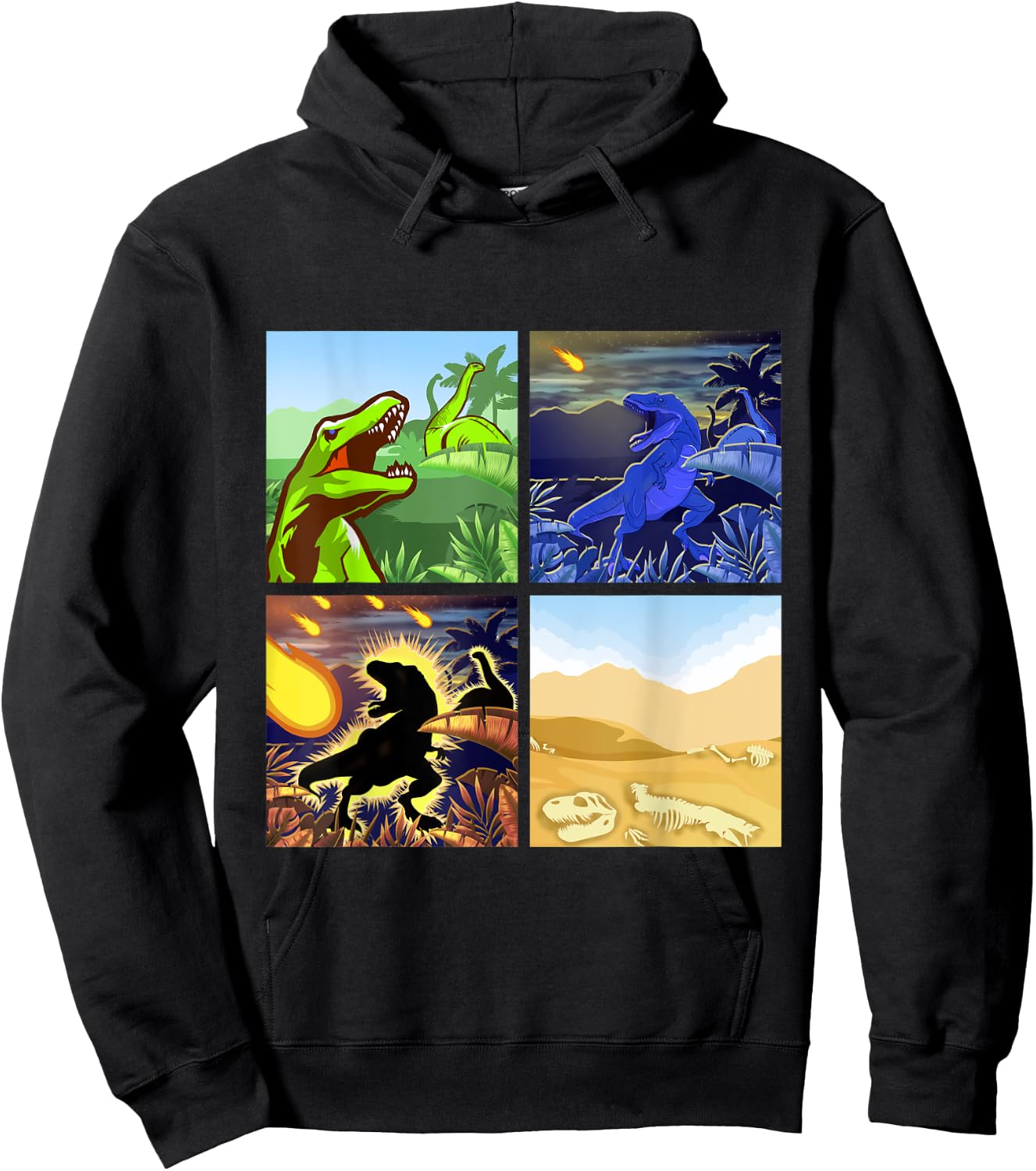 Types Of Dinosaur Dino Extinction Storyboard Gift Hoodie - Hoodie | Black