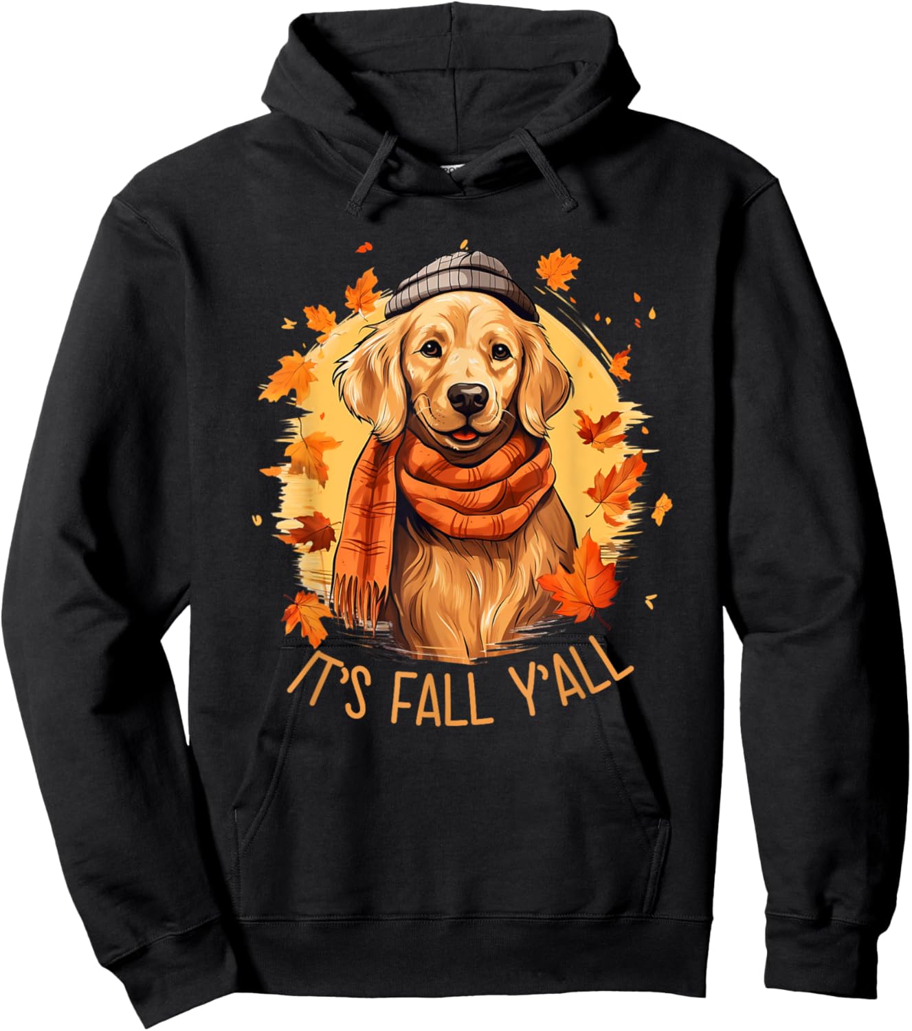 Golden Retriever Dog as Fall Autumn Season Women Hoodie - Hoodie | Black