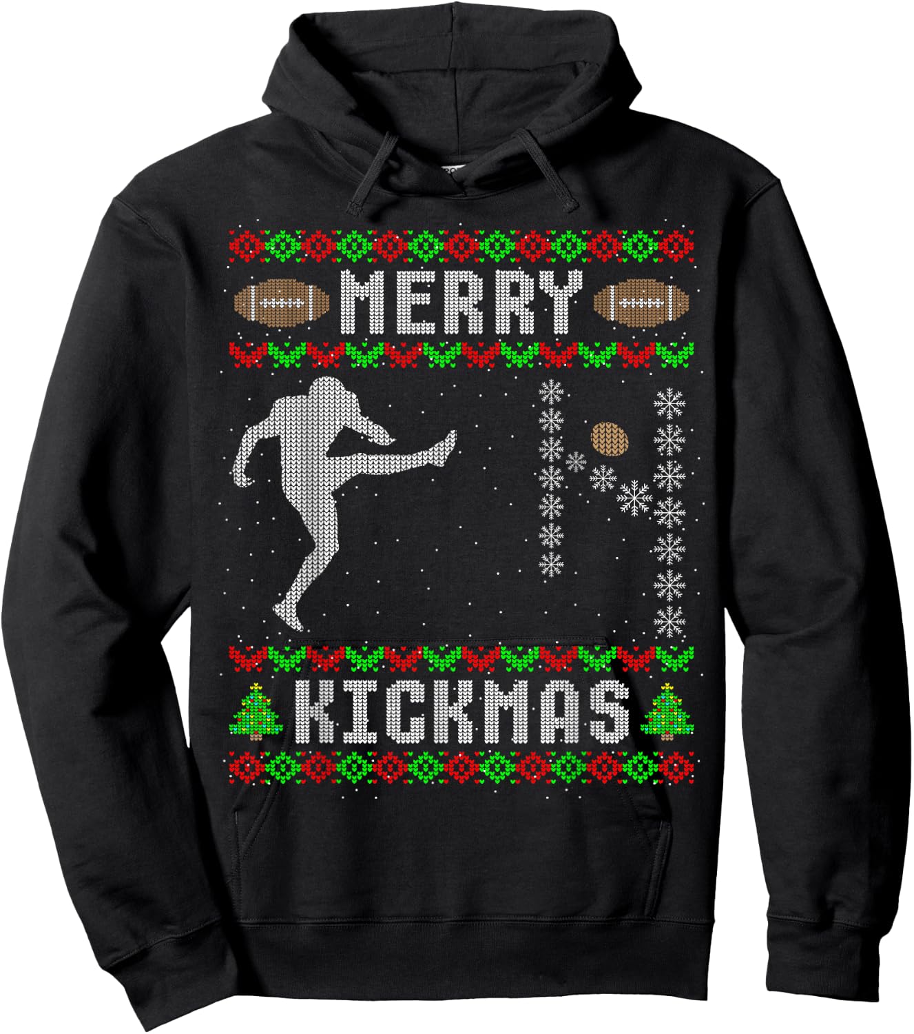 Funny Ugly Christmas Football Sport Team Kicker Hoodie - Hoodie | Black