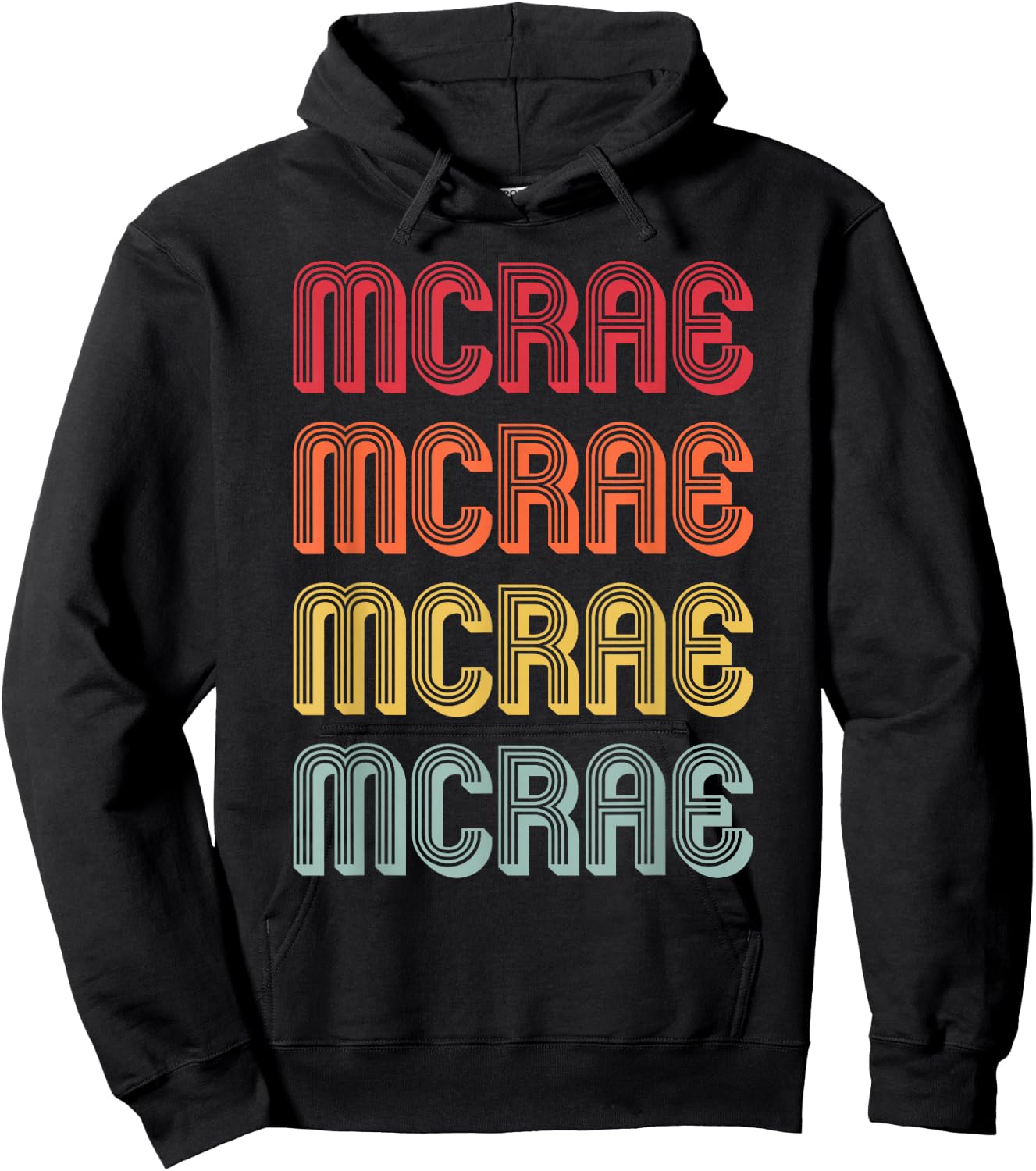 McRae Gift Surname Funny Retro Vintage 80s Birthday Reunion Hoodie - Hoodie | Black