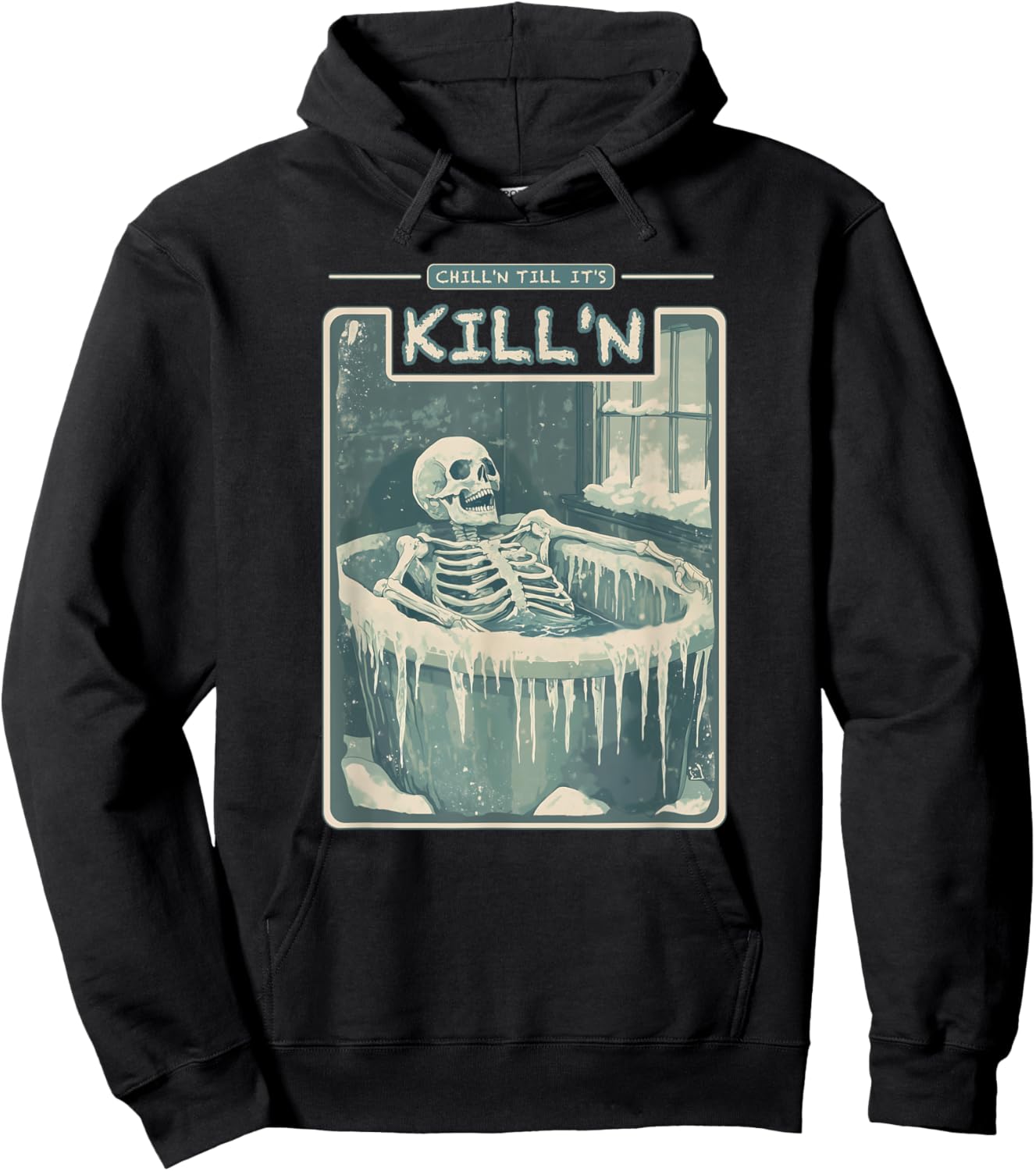Chill'n Till It's Kill'n Cold Plunge Shirt - Funny Ice Bath Hoodie - Hoodie | Black