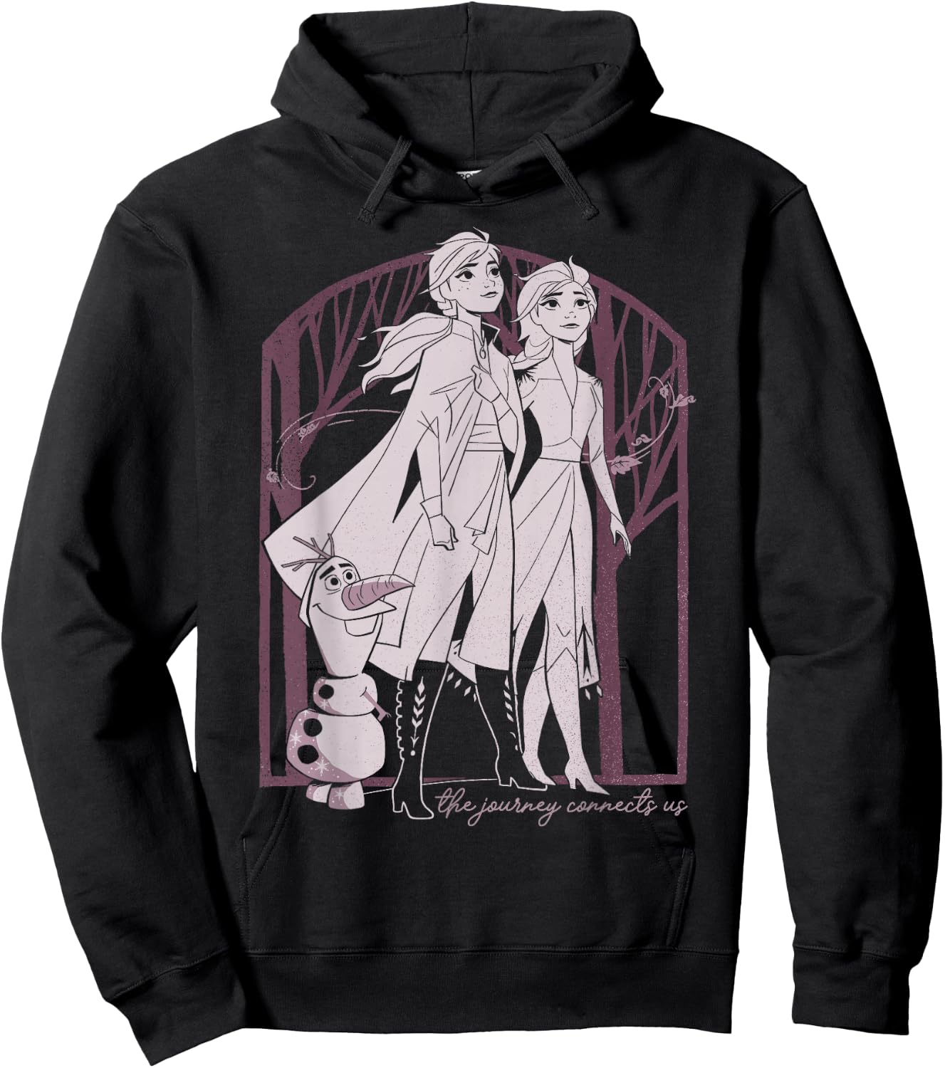 Disney Frozen 2 Elsa Anna Olaf The Journey Connects Us Hoodie - Hoodie | Black