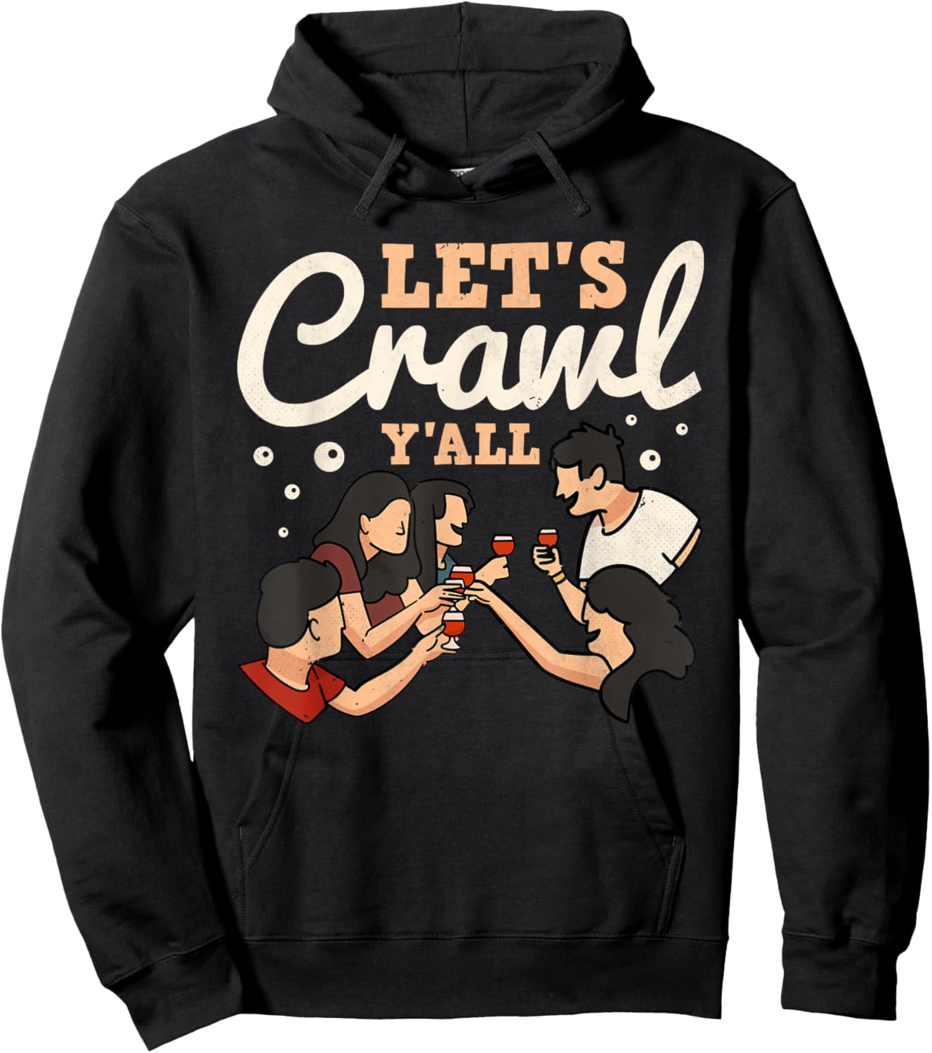 Let's Bar Crawl Y'all, Craft Beer Pub Hopping Hoodie - Hoodie | Black
