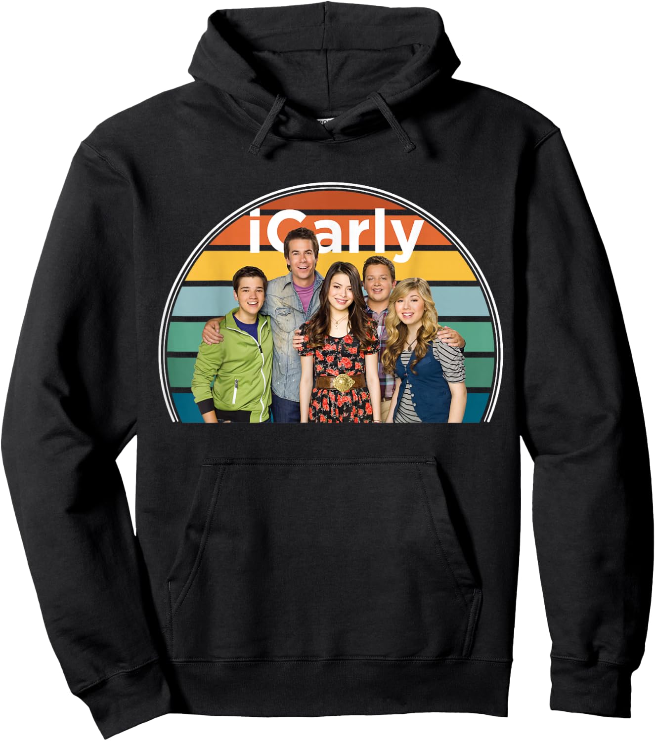 iCarly Rainbow Arc with Carly, Sam, Freddie, and Spencer Hoodie - Hoodie | Black