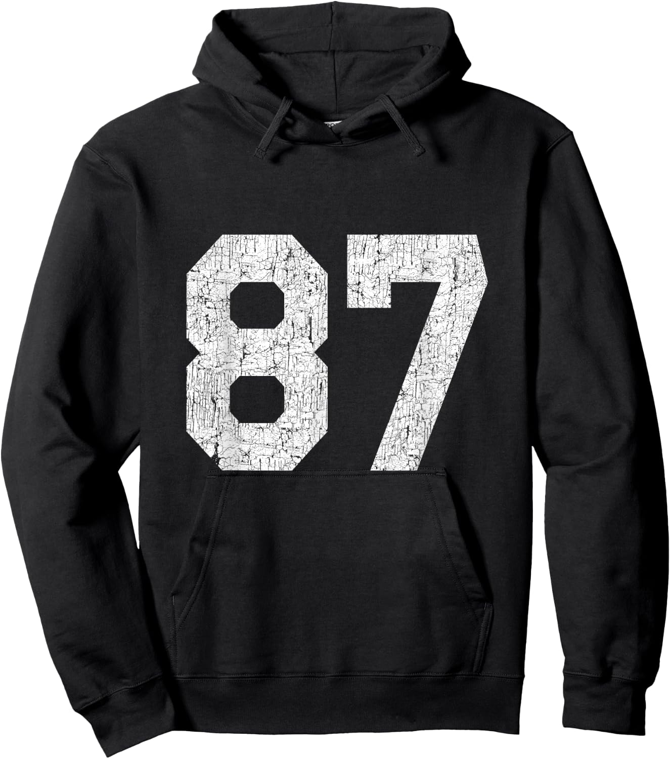 #87 Jersey Uniform Varsity Sports Number, 87th Place Hoodie - Hoodie | Black