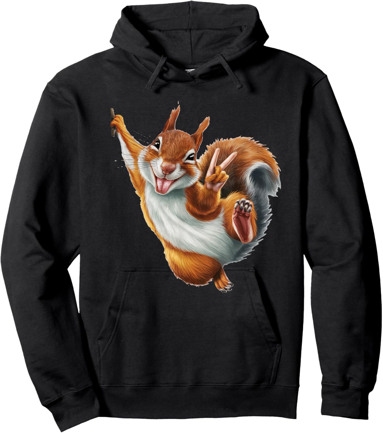 FUNNY SQUIRREL GIVING A PEACE SIGN. Makes me smile! SHAKA! Hoodie - Hoodie | Black