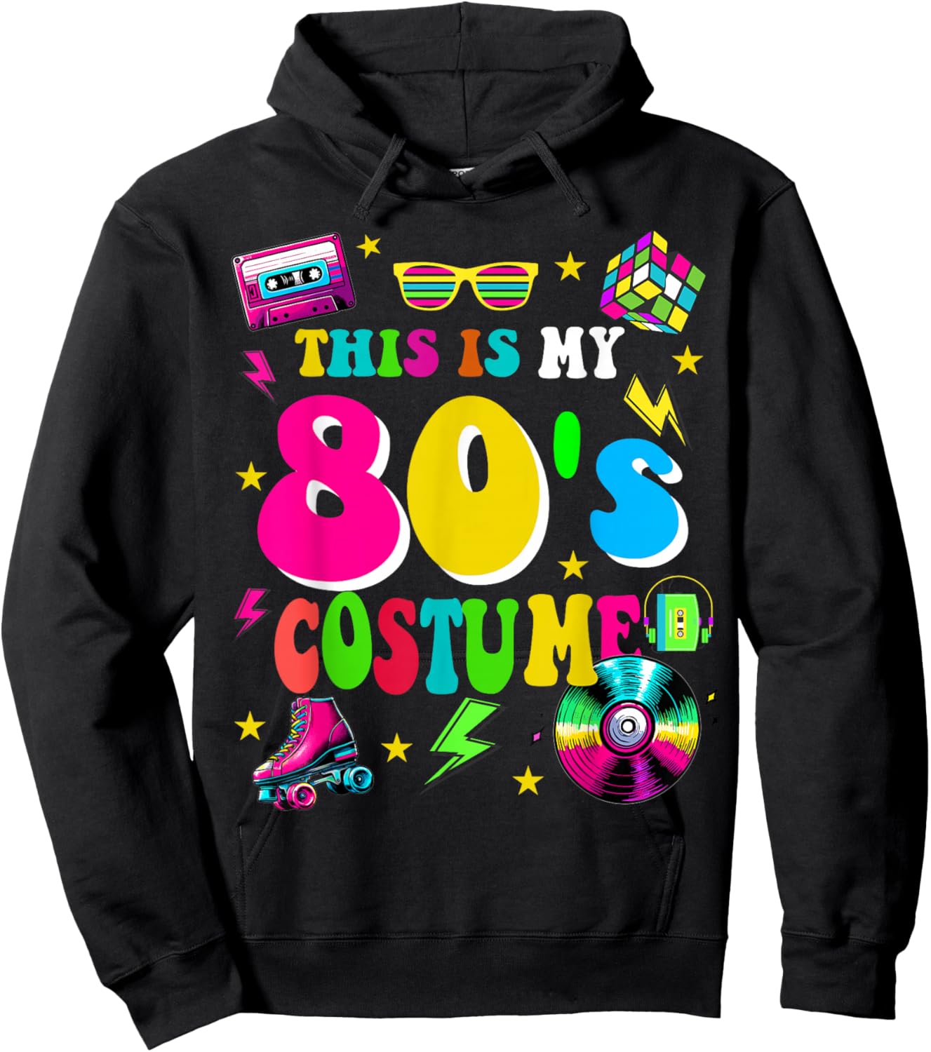 80s Night Cruise This Is My 80's Costume Eighties Hoodie - Hoodie | Black