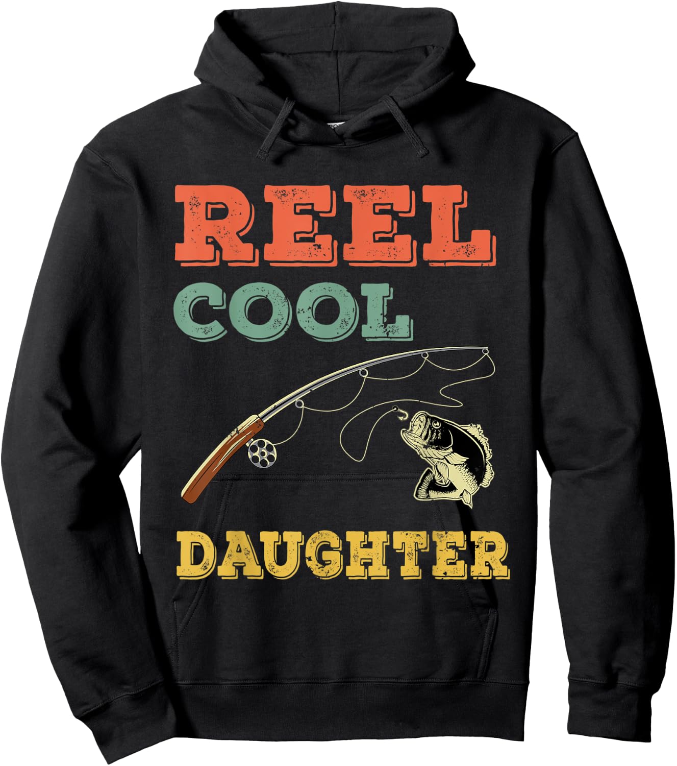 Bass Fish Reel Cool Daughter Fisherwoman Gift - Bass Fishing Hoodie - Hoodie | Black