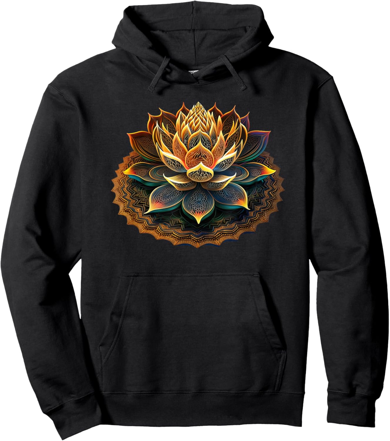 Lotus Flower Yoga Zen Bohemian Namaste Meditation Hoodie - Hoodie | Black