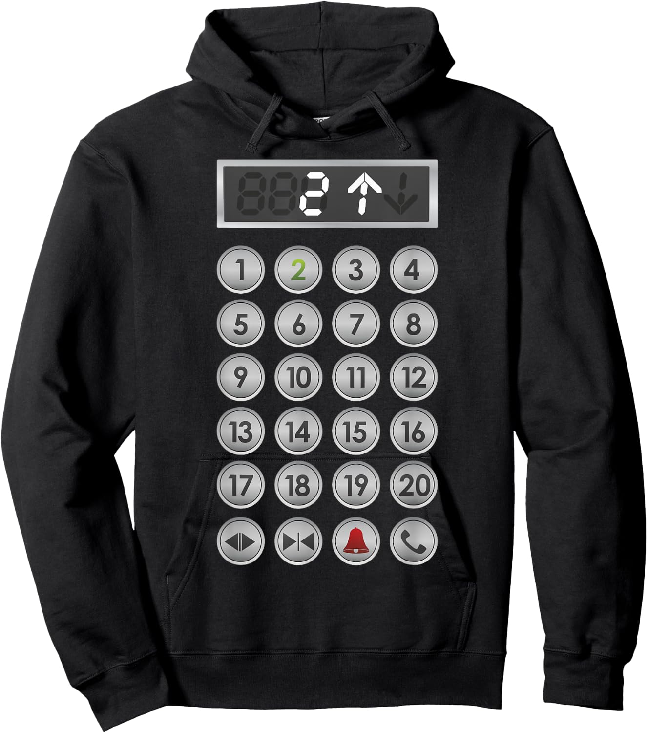 Elevator Buttons Funny Elevator Hoodie - Hoodie | Black