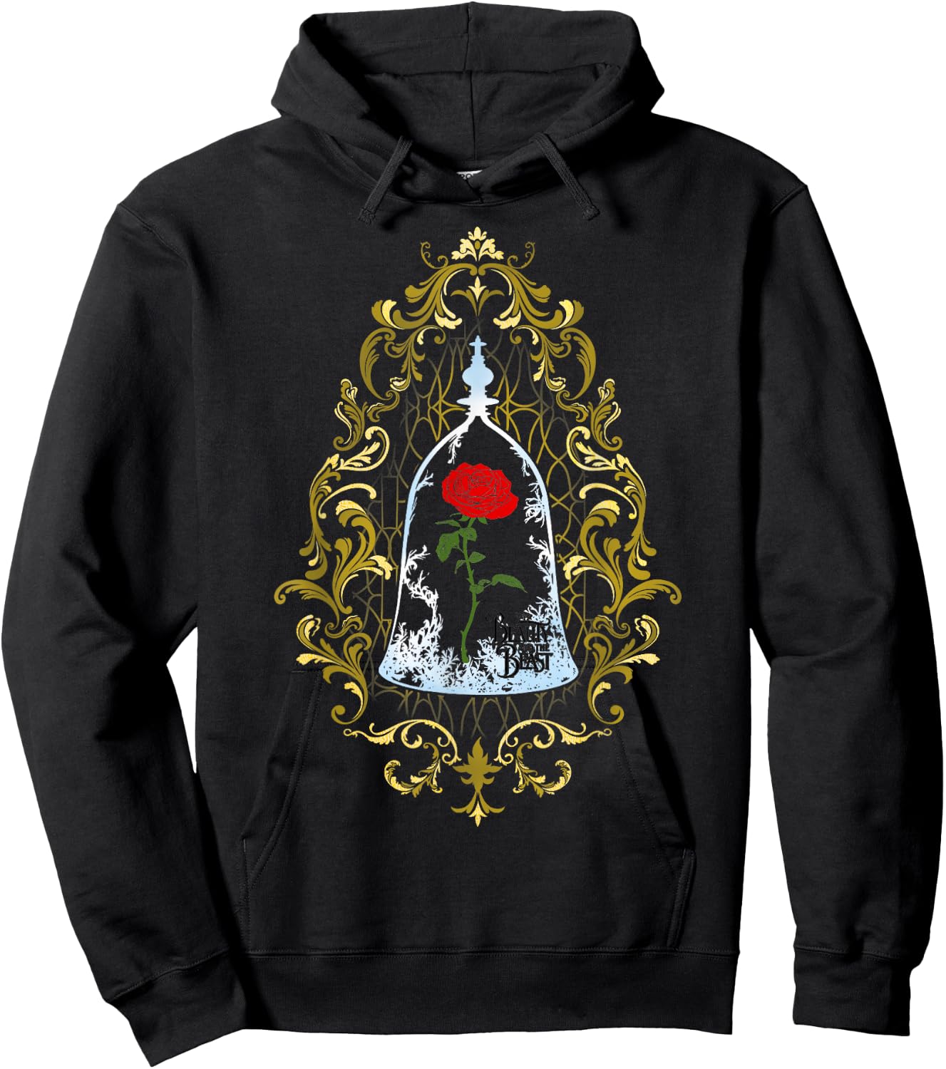 Disney Beauty And The Beast Enchanted Rose Logo Hoodie - Hoodie | Black