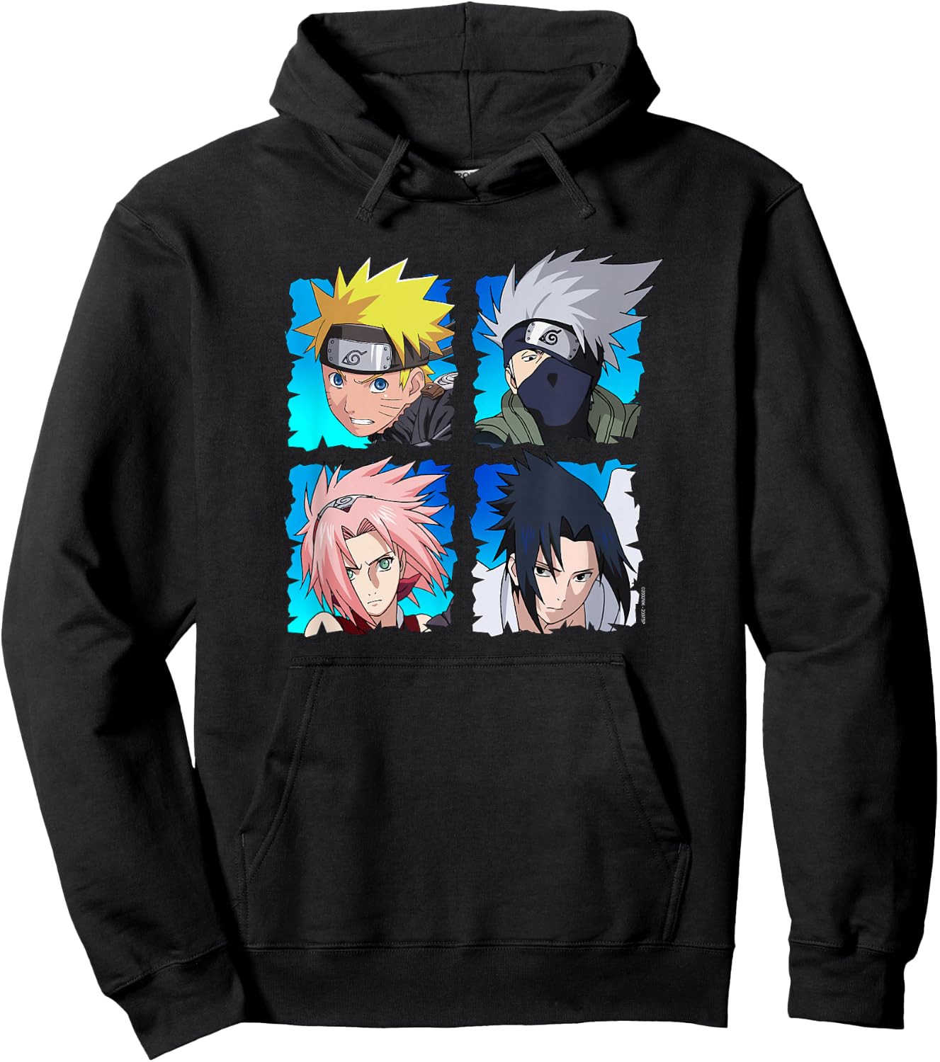 Naruto Shippuden 4 Heads Hoodie - Hoodie | Black