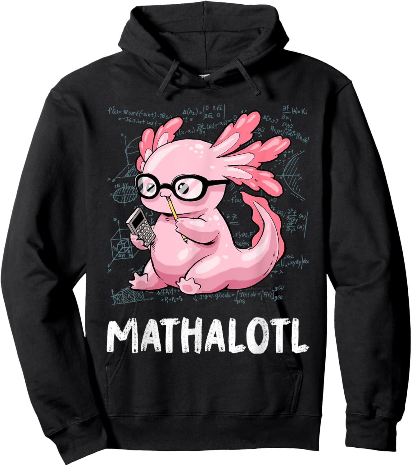 Axolotl Shirt Funny Mathalotl Shirt Cute Mathematic Axolotl Hoodie - Hoodie | Black