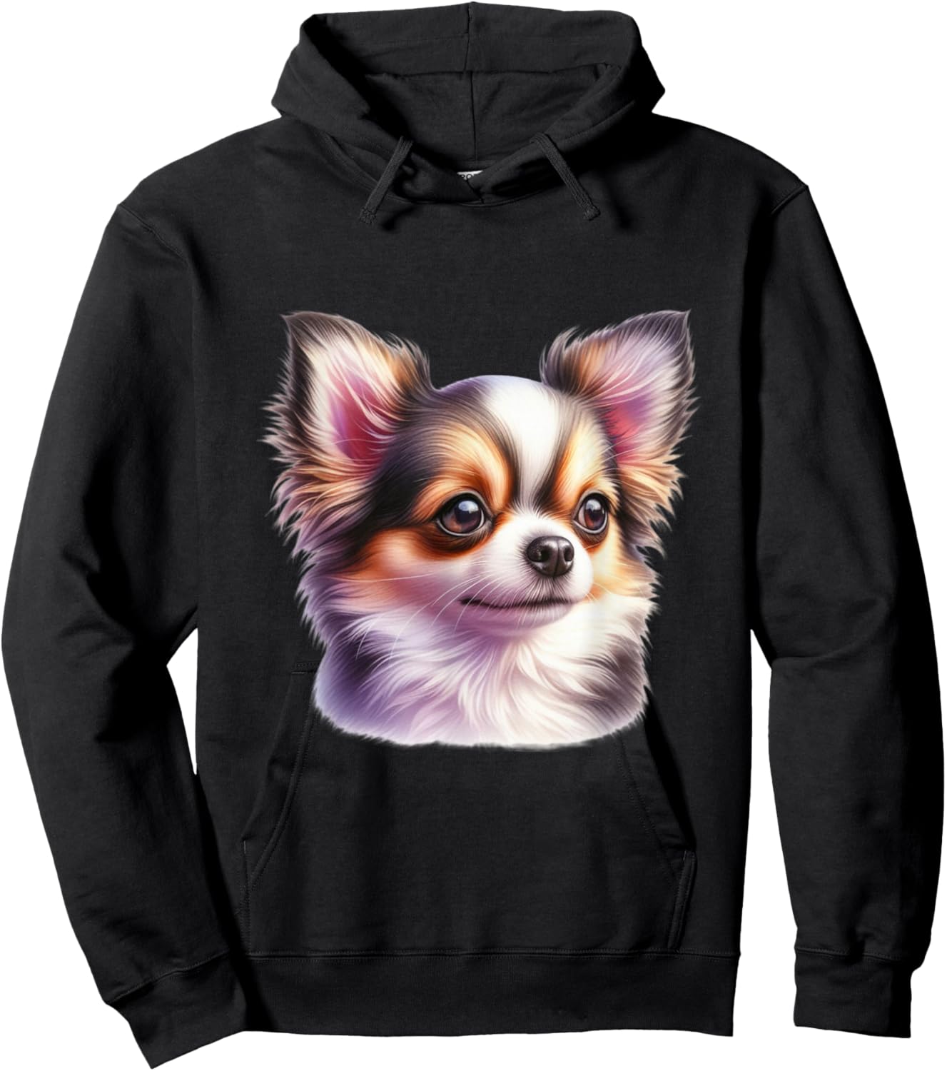 Chihuahua Floral Aquarell Langhaar Chihuahua Hoodie - Hoodie | Black