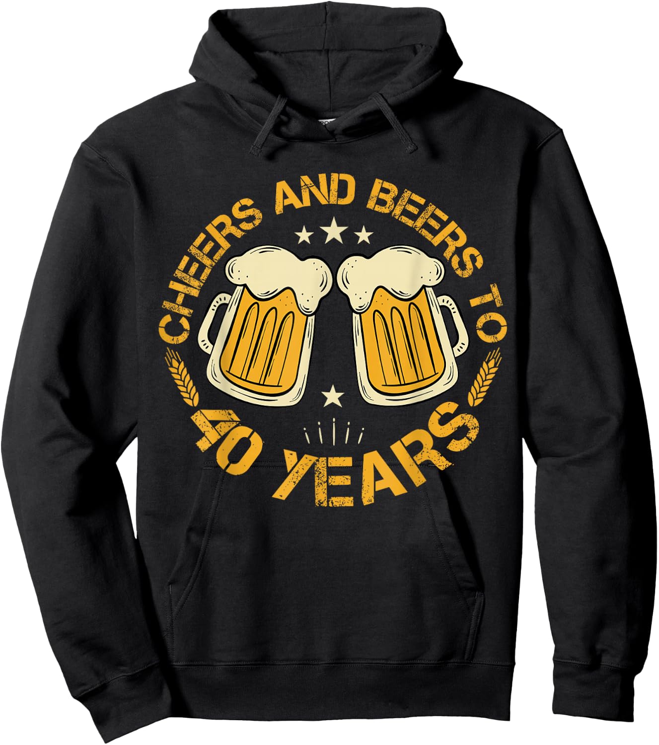 Cheers And Beers To 40 Years Funny Birthday Party Drinker Hoodie - Hoodie | Black
