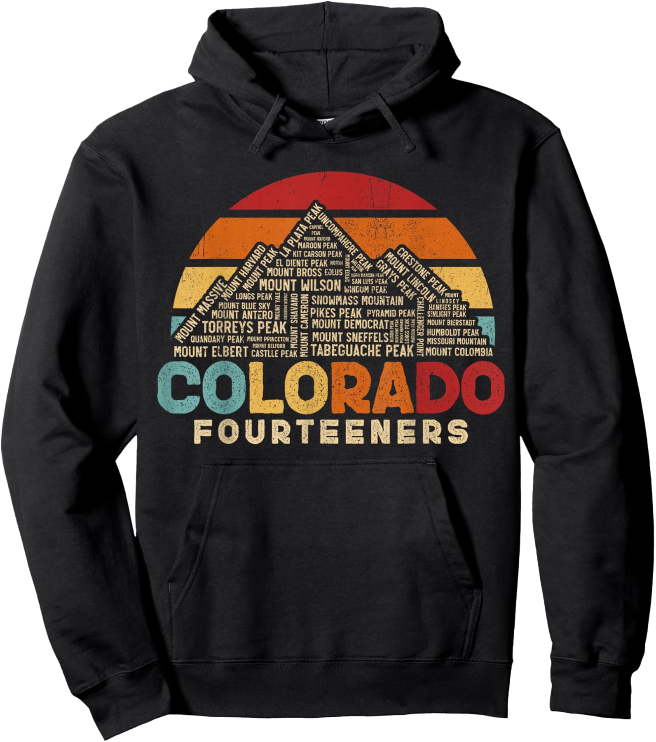 Colorado 14ers - Fourteeners - Rocky Mountain State Hiker Hoodie - Hoodie | Black