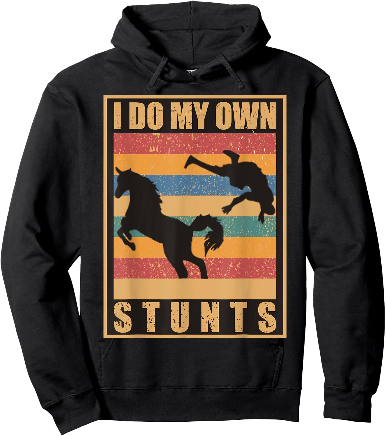I Do My Own Stunts Horse Lover Funny Get Well Soon Gift Hoodie - Hoodie | Black