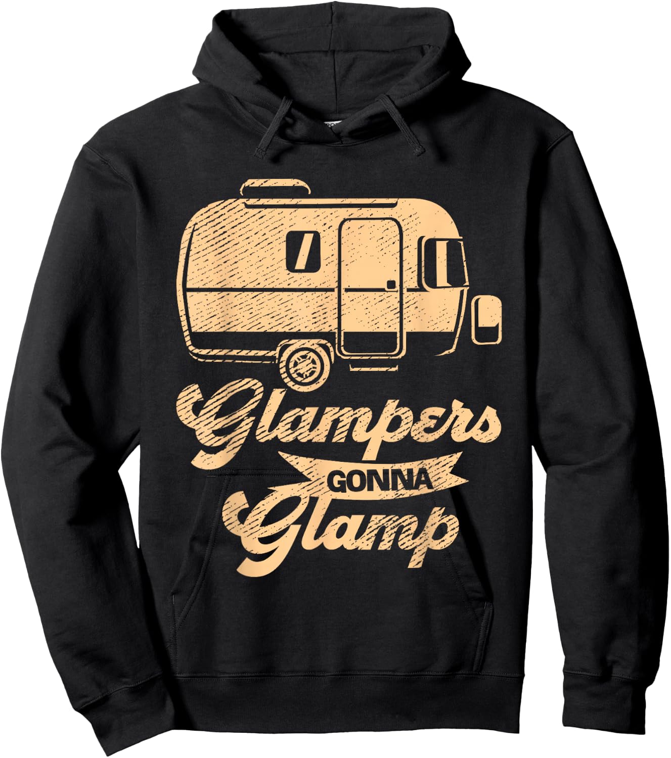 Glampers Gonna Glamp | Glamorous Camping | Glamper Hoodie - Hoodie | Black