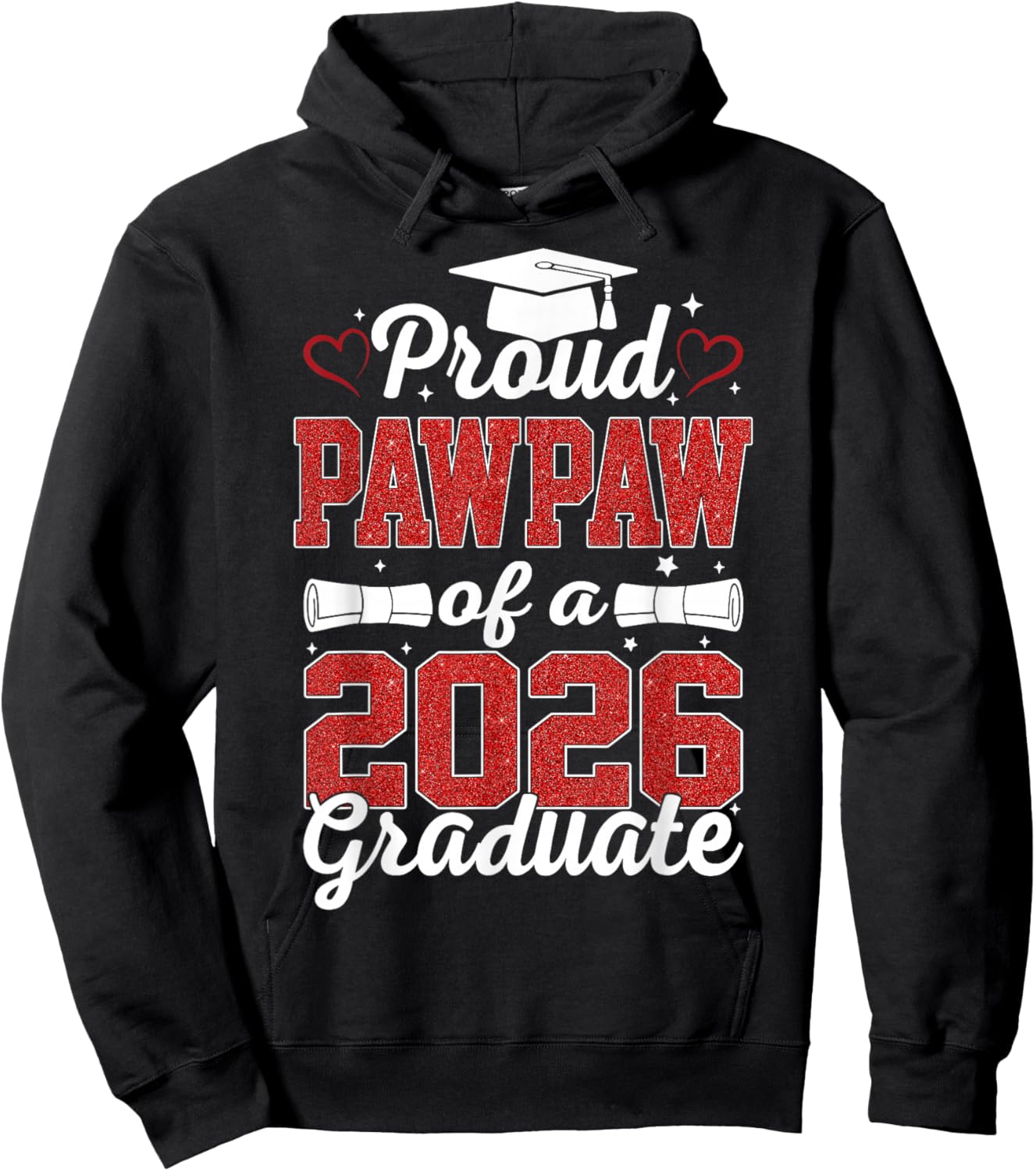 Proud Pawpaw Of A Class Of 2026 Graduate Senior Graduation Hoodie - Hoodie | Black
